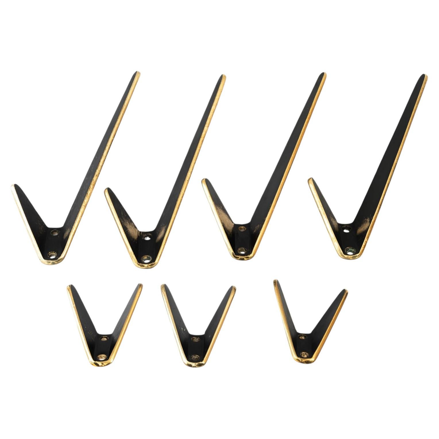 7 hooks by herta baller vienna around 1950s For Sale