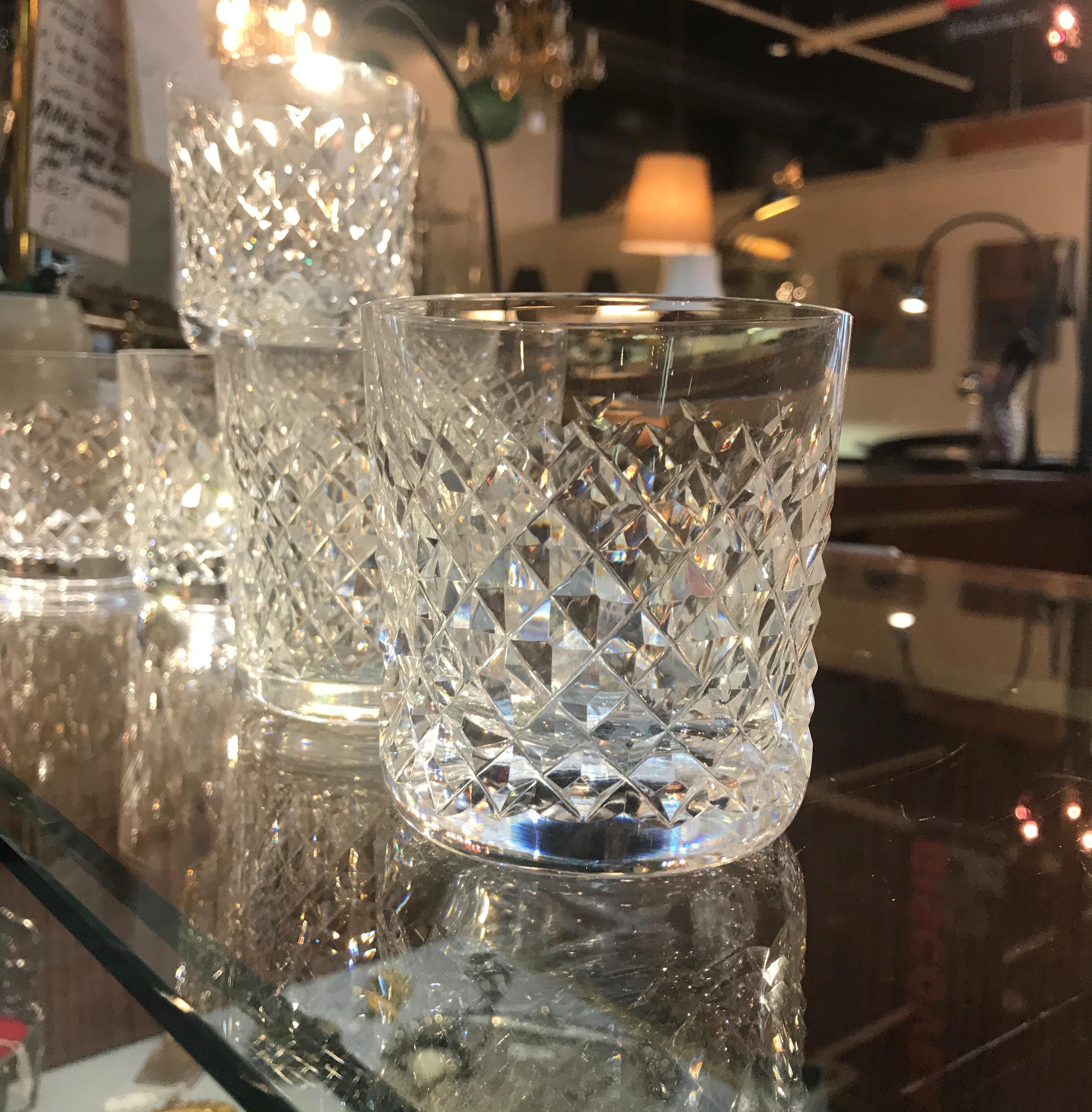 7 gobelets à whisky Waterford en cristal irlandais taillés à la main 3