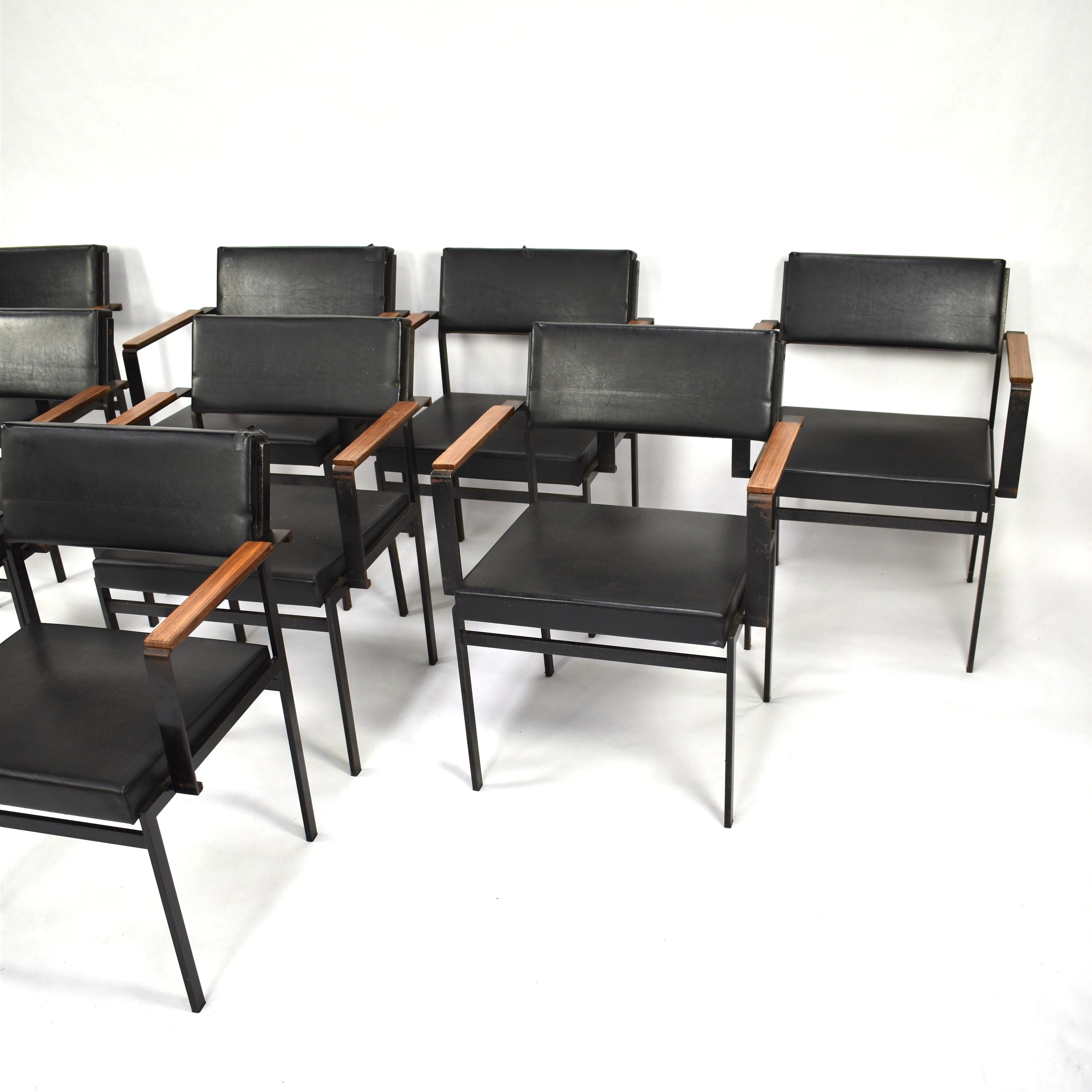Dutch 7 Japanese Series FM17 Dining Chairs by Cees Braakman for Pastoe, circa 1950