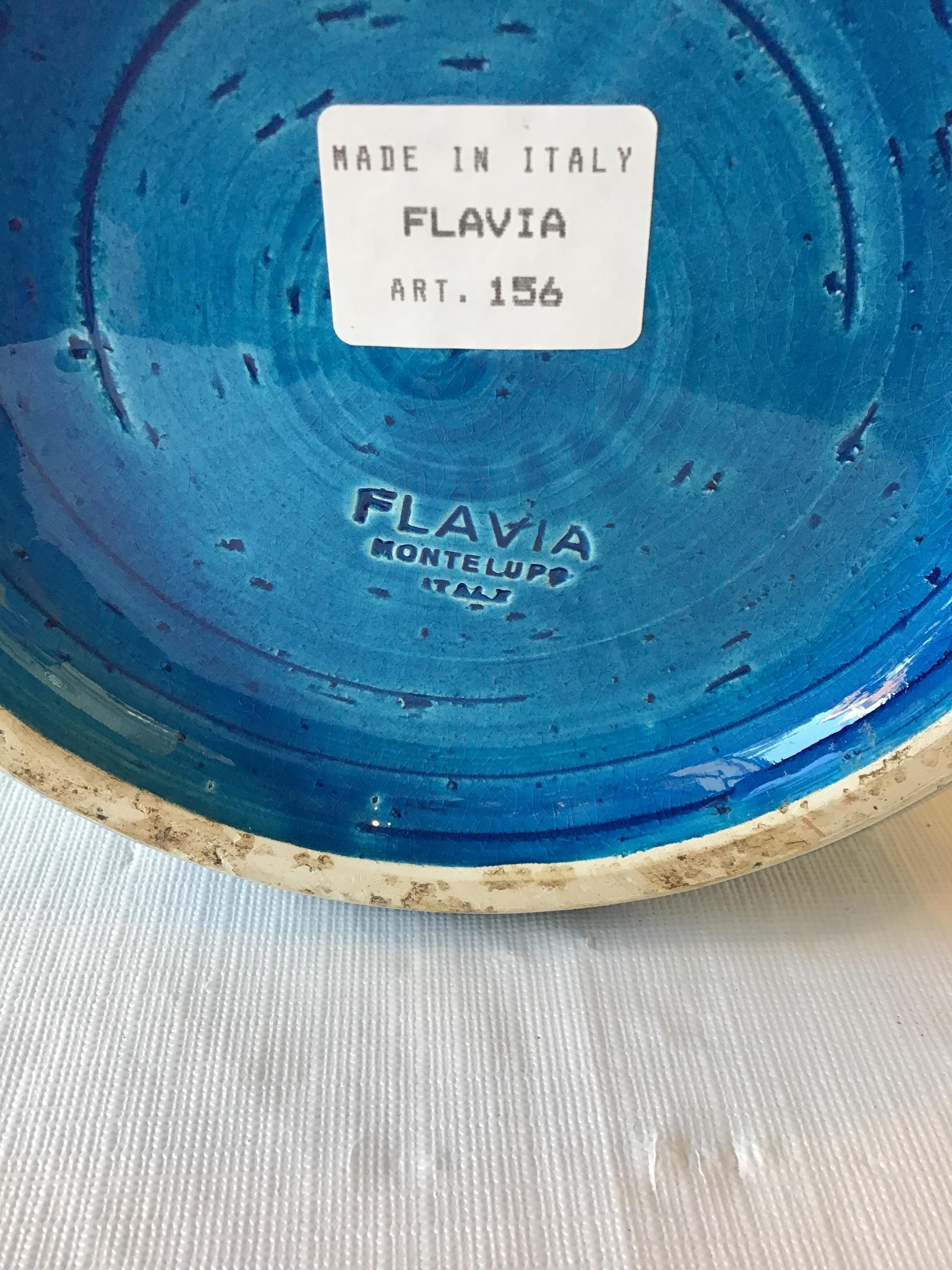 7 Large Bitossi Blue Rimini Flavia Montelupo Vases In Good Condition For Sale In Tarrytown, NY