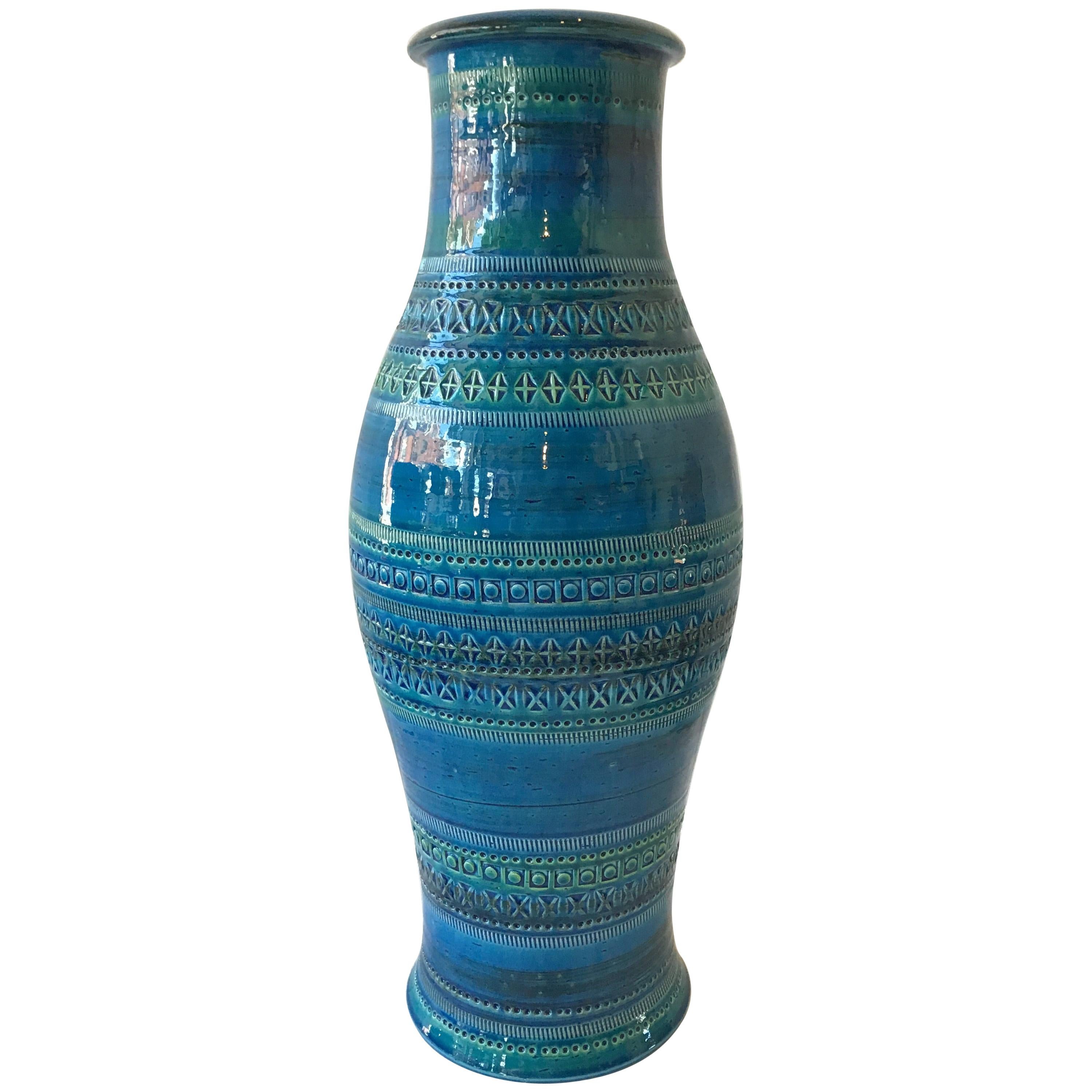 7 Large Bitossi Blue Rimini Flavia Montelupo Vases