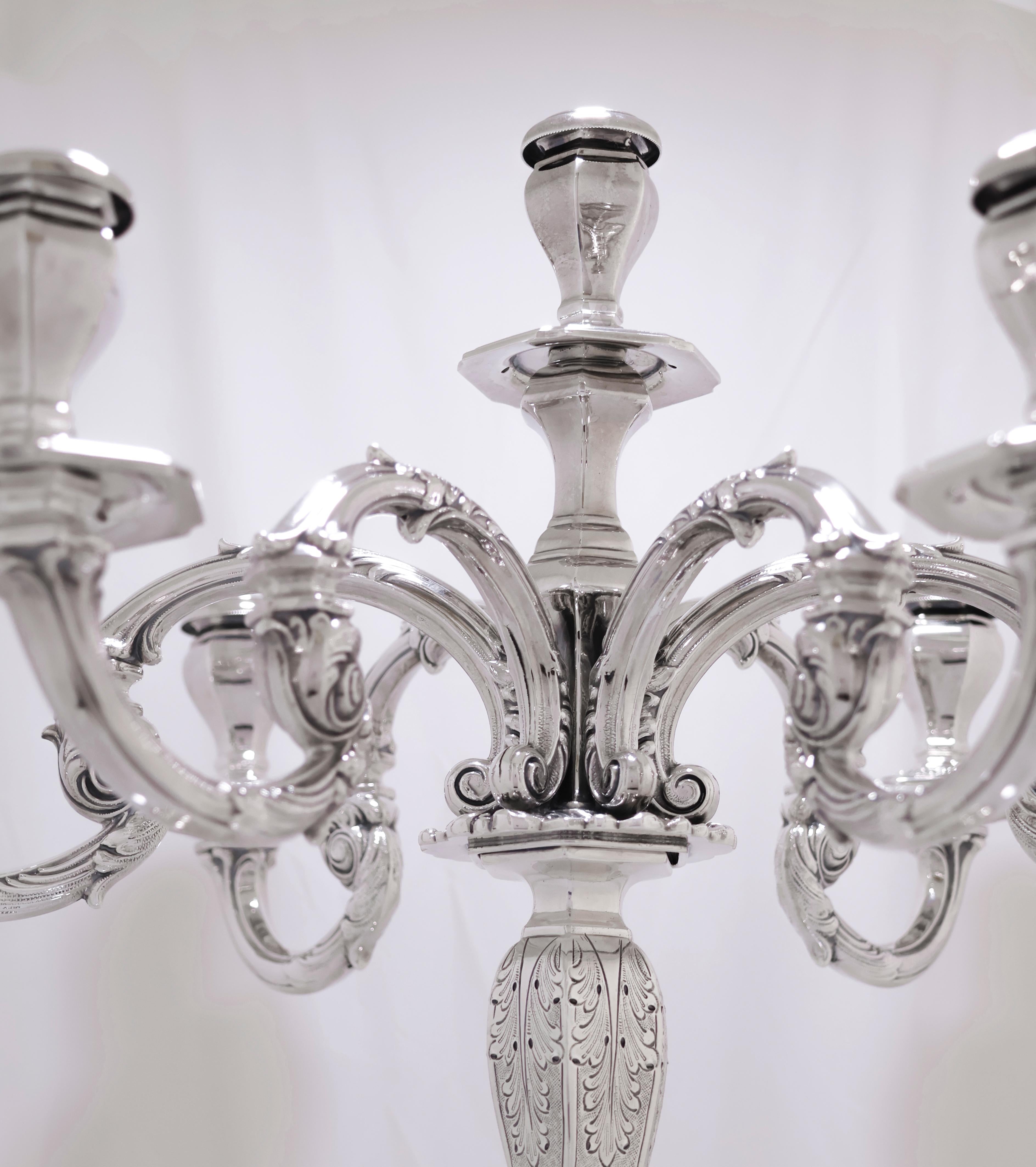 da uomo o donna Candelabro a 7 luci in argento massiccio 925 di PRIA & SARI, Italia (1900) in vendita
