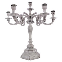 Candelabro de 7 luces de plata maciza 925 de Pria e Sari, Italia (1900)