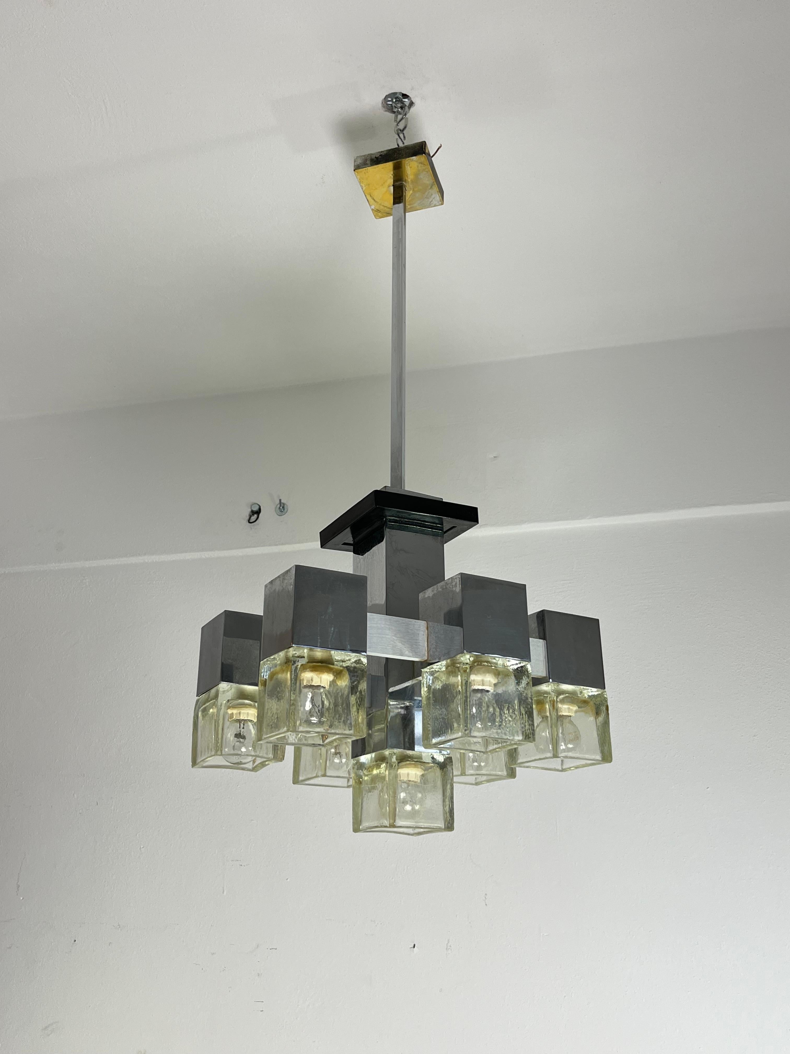 Fine XX secolo Lampadario a 7 luci modello 