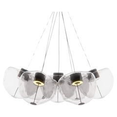 7 Lichter künstlerischer Muranoglas-Kronleuchter mit amorpher Kugel