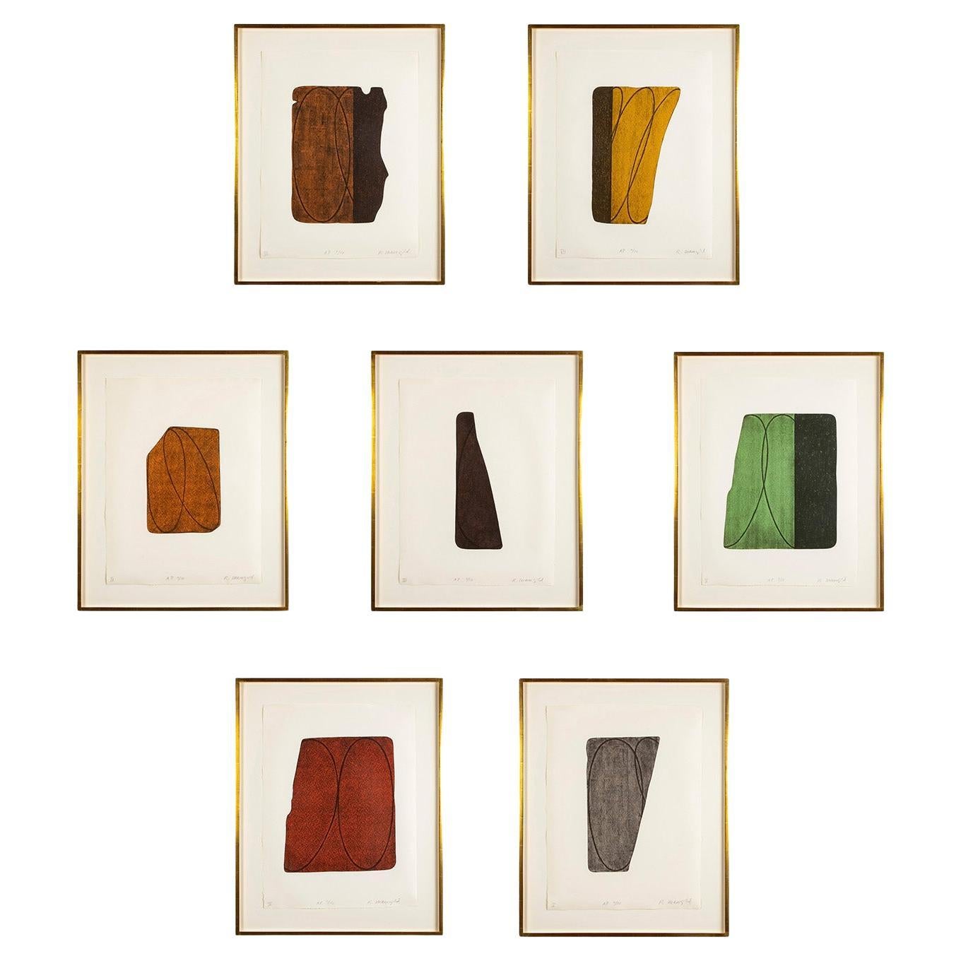 7 Lithographs in Colors "Fragment I - VII" by Robert Mangold