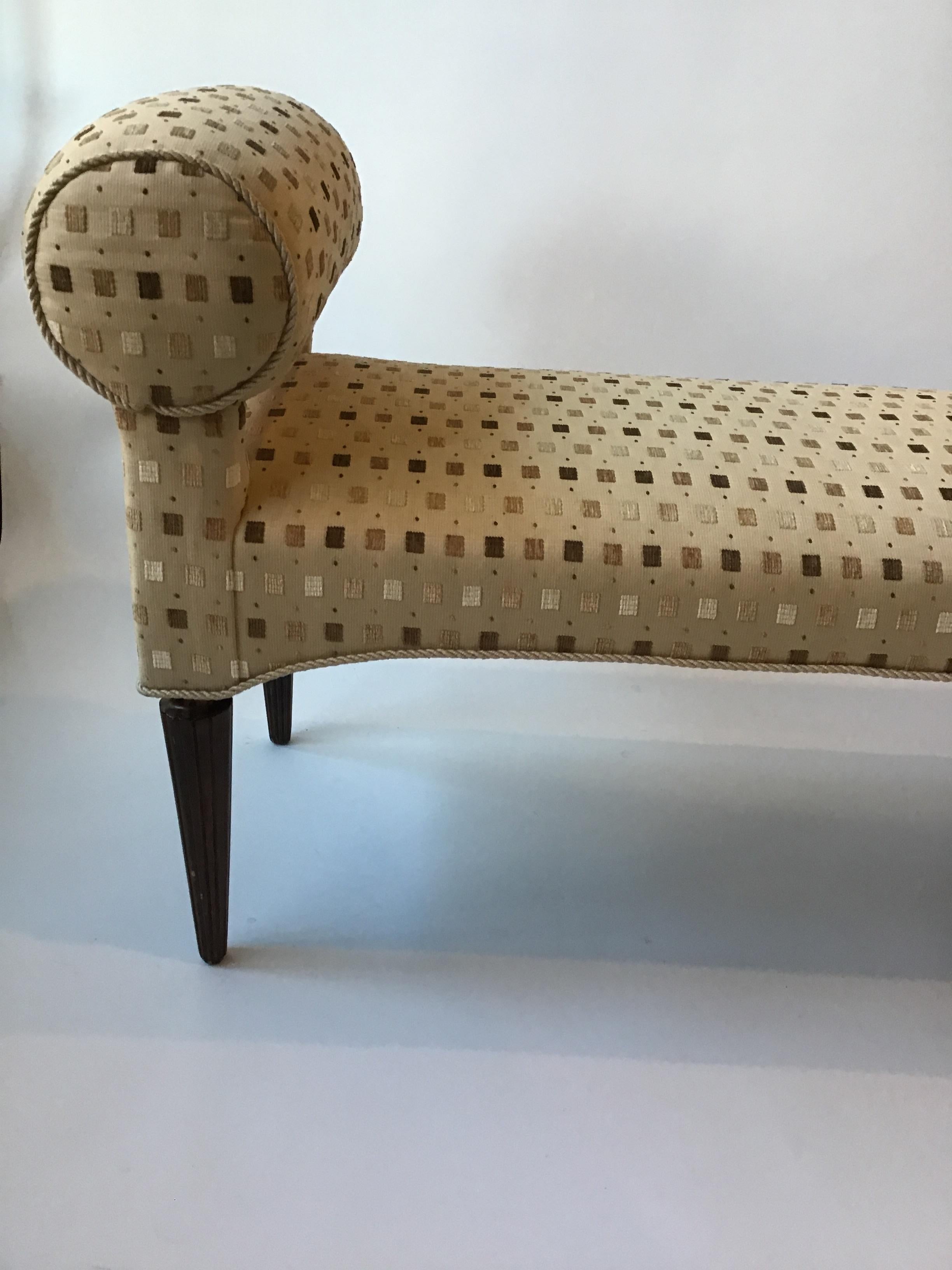 LONG Upholstered Rolled Arm Bench 1