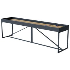 7' Modern "The Break" Shuffleboard Table with Oak Playing Surface & Metal Frame