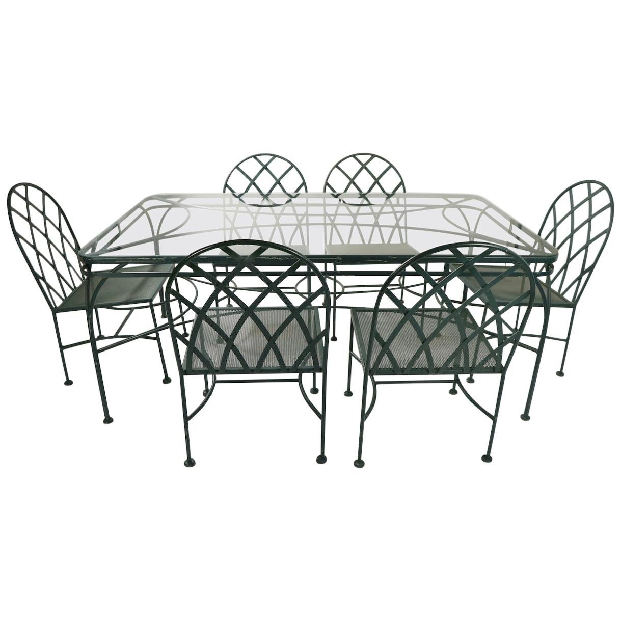 7 Piece Glass Top Patio Dining Set after Shaver Howard
