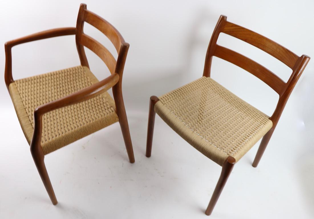7 Pc, Teak Danish Modern Dining Chairs by Moller 4
