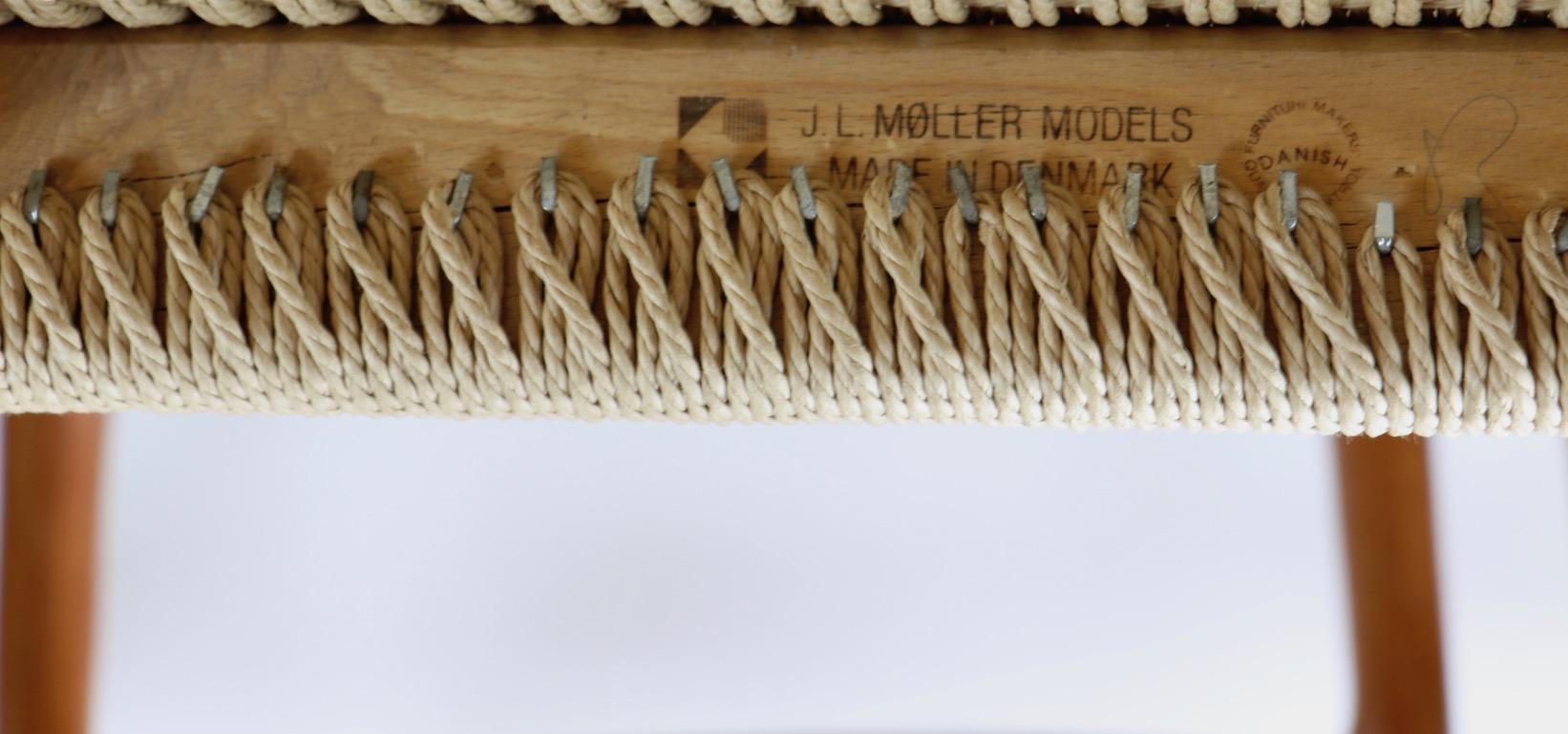 7 Pc, Teak Danish Modern Dining Chairs by Moller 5