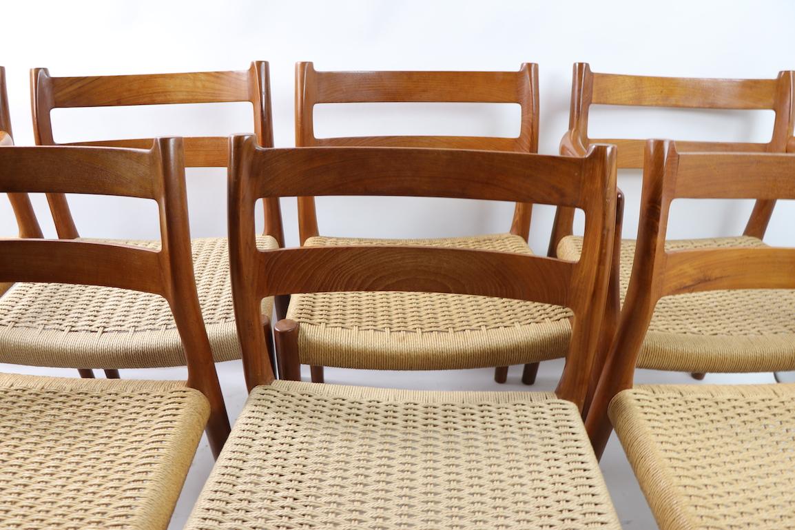7 Pc, Teak Danish Modern Dining Chairs by Moller 6