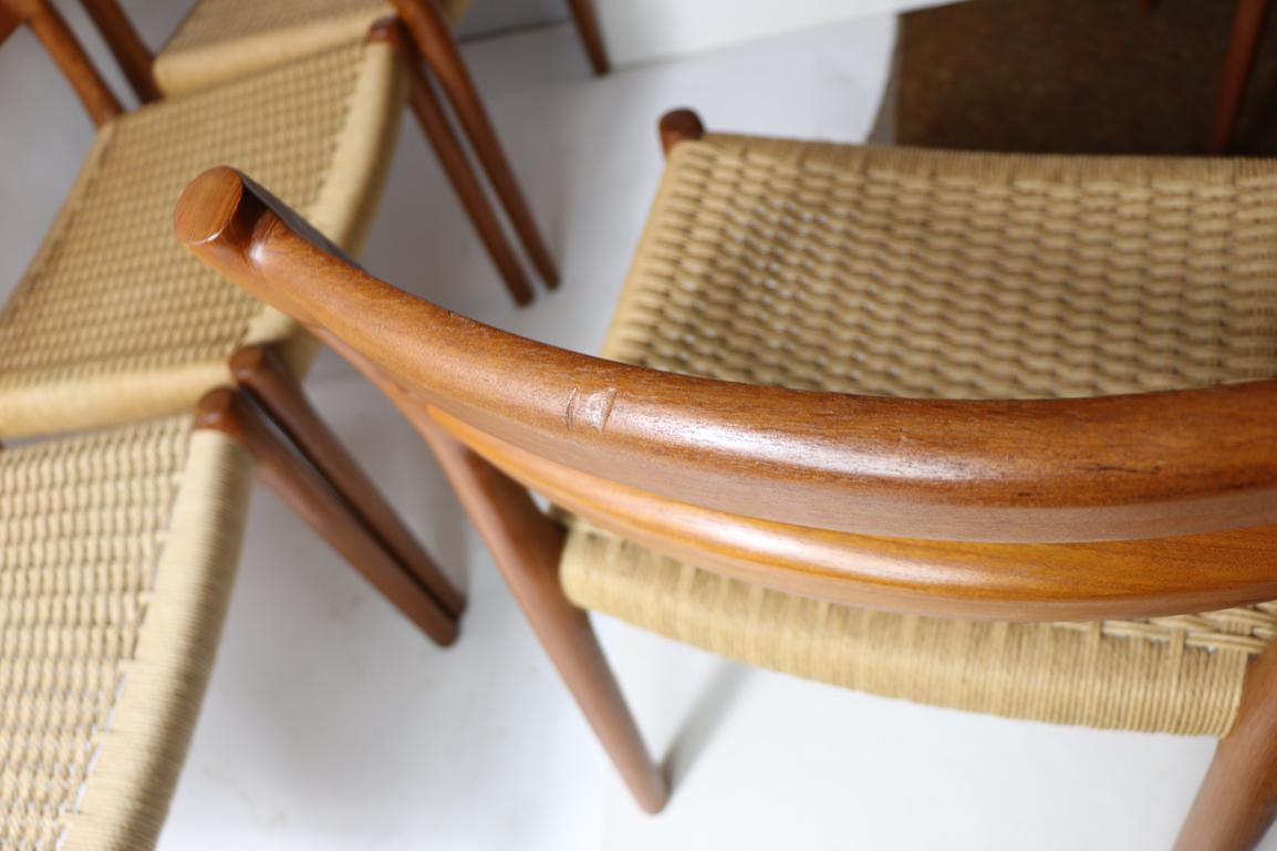 7 Pc, Teak Danish Modern Dining Chairs by Moller 8