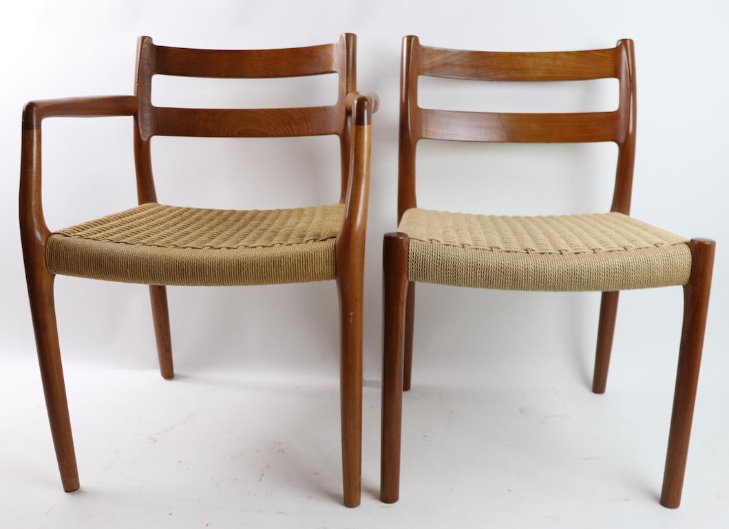 7 Pc, Teak Danish Modern Dining Chairs by Moller 1