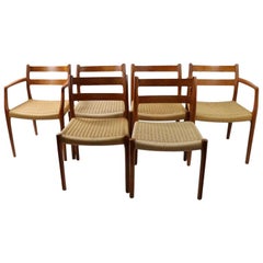 7 Pc, Teak Danish Modern Dining Chairs by Moller