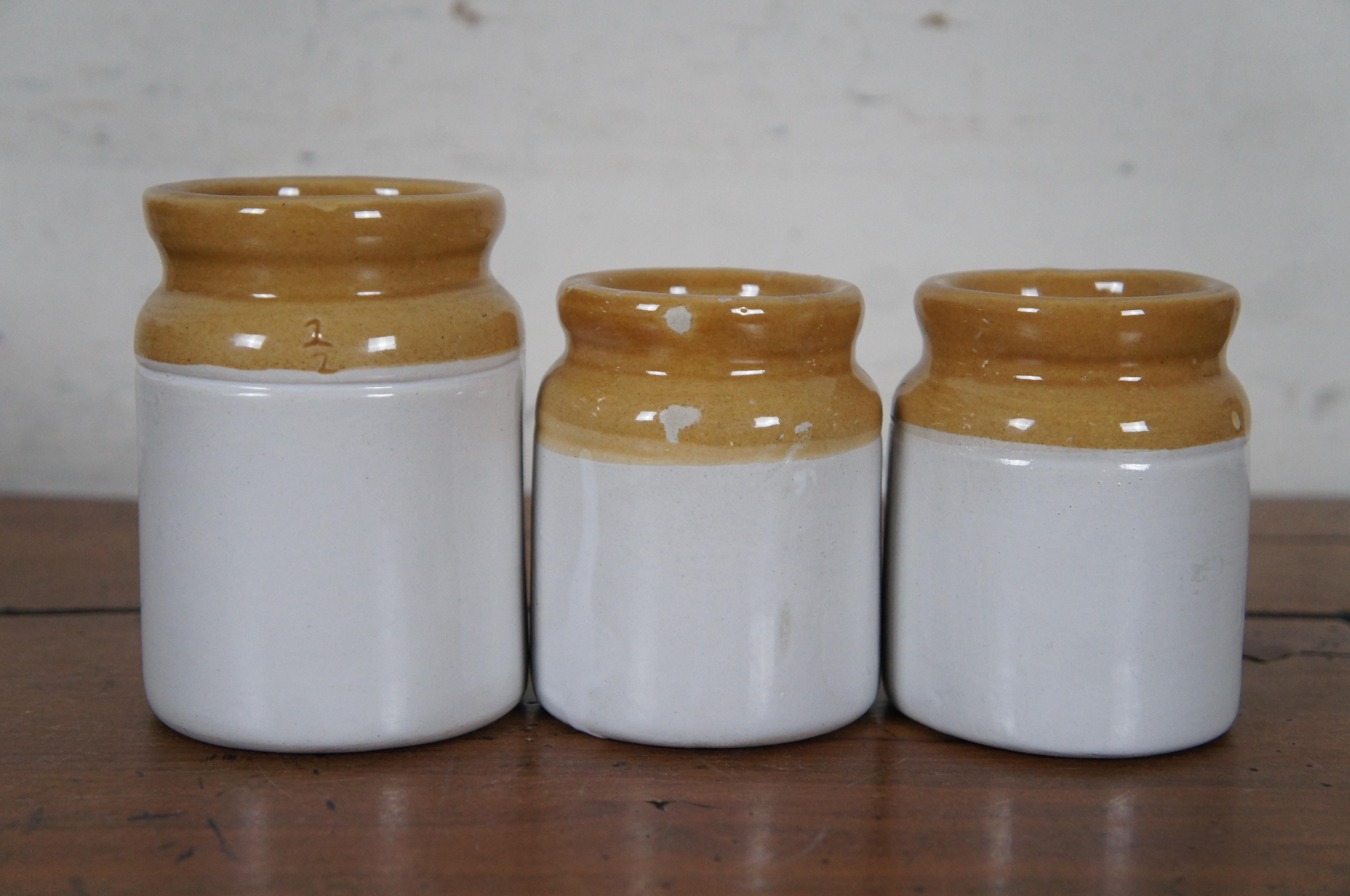 7 Pcs Pearson & Co Chesterfield English Stoneware Crocks Cannister Biscuit Jar For Sale 6