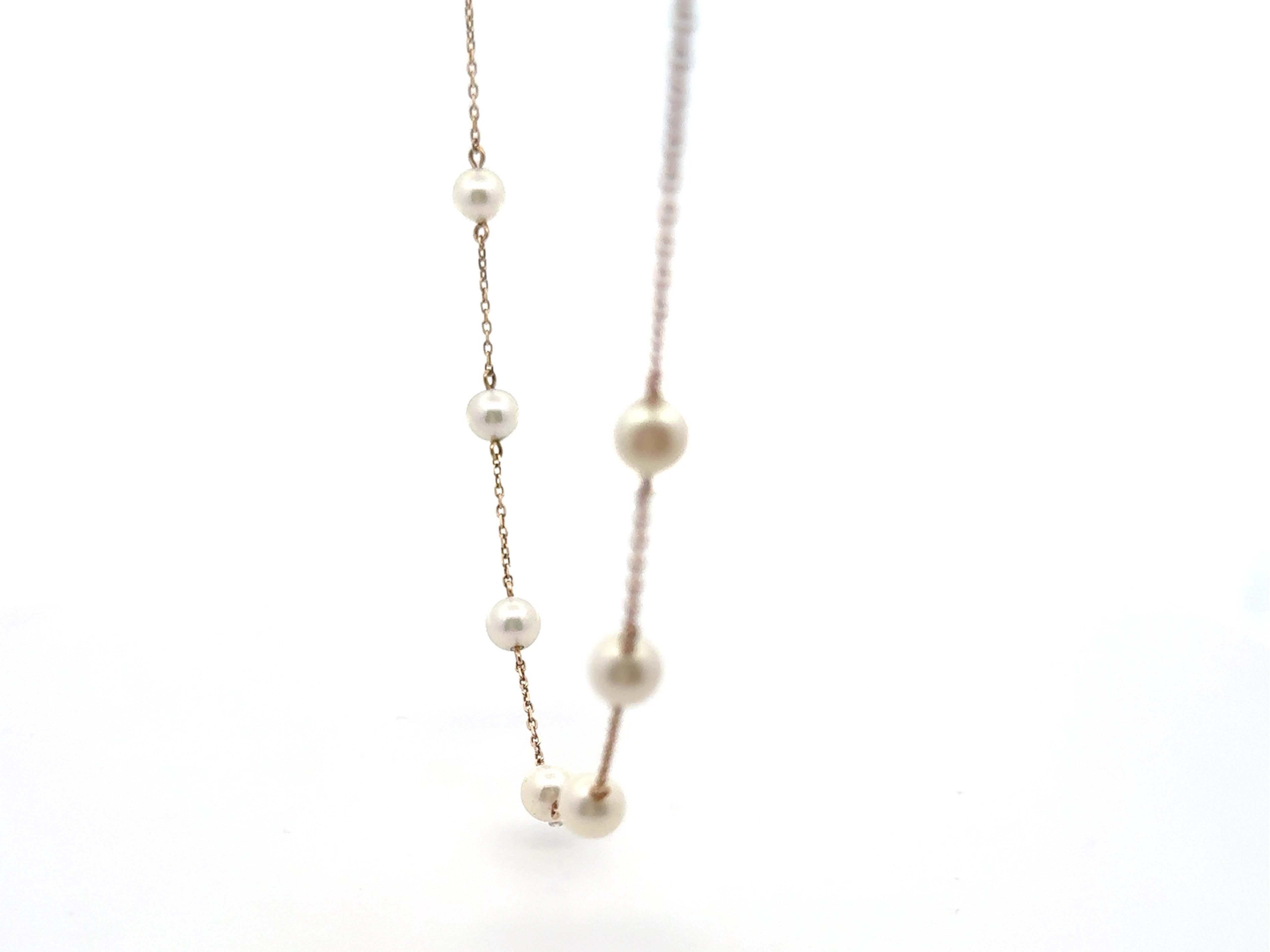 7 Collana a catena di perle in oro giallo 18 carati in vendita 1