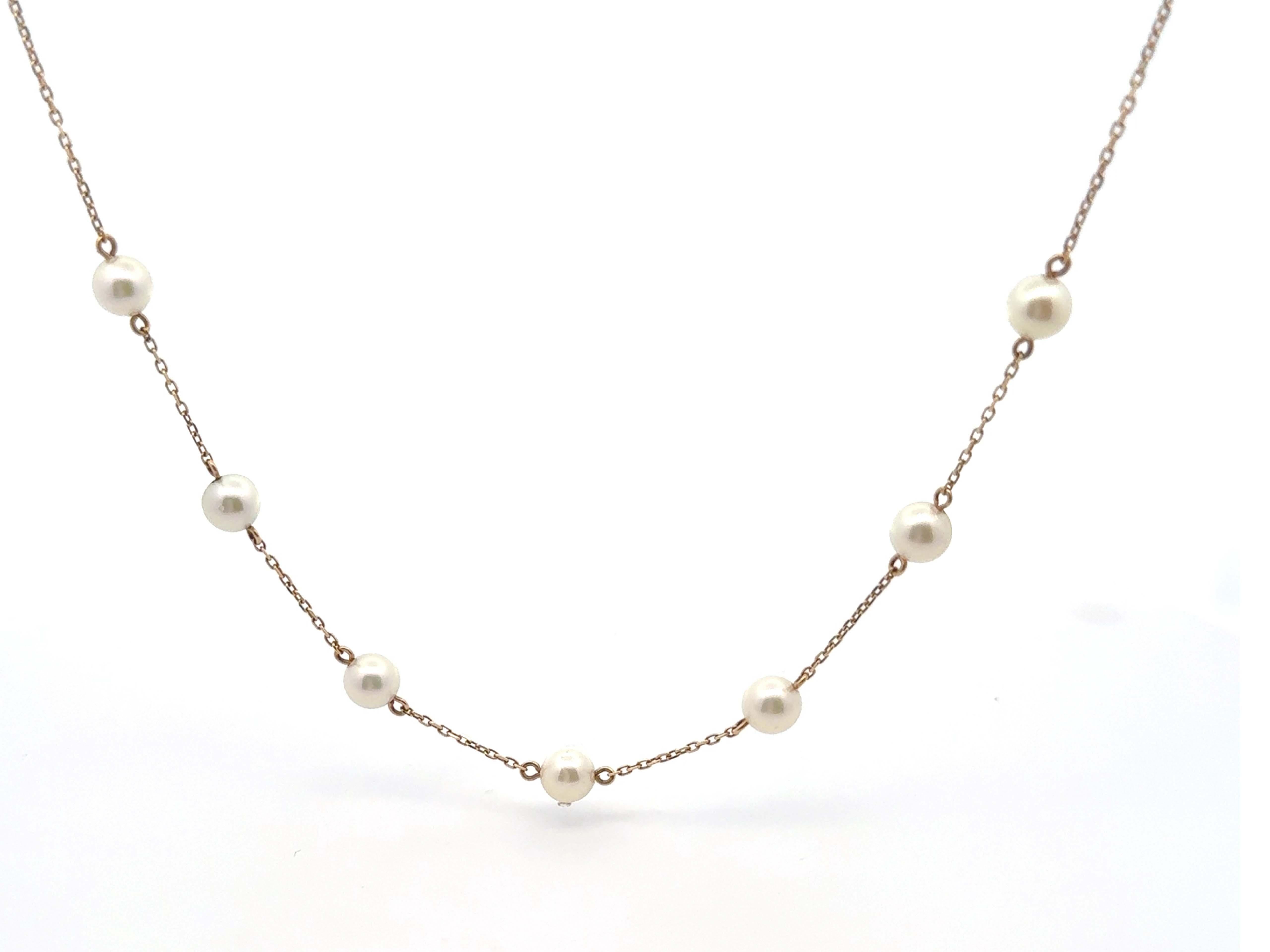 7 Collana a catena di perle in oro giallo 18 carati in vendita 3