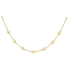 7 Perlenkette Halskette 18K Gelbgold