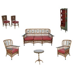 7-Piece American Ypsilanti Art Deco Wicker Furniture Set