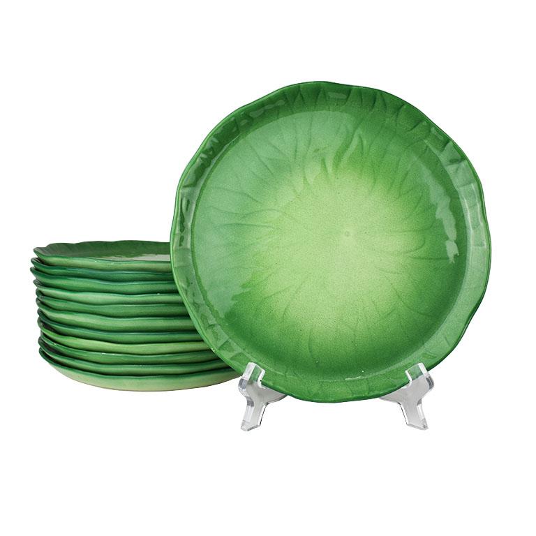 blue and green plates