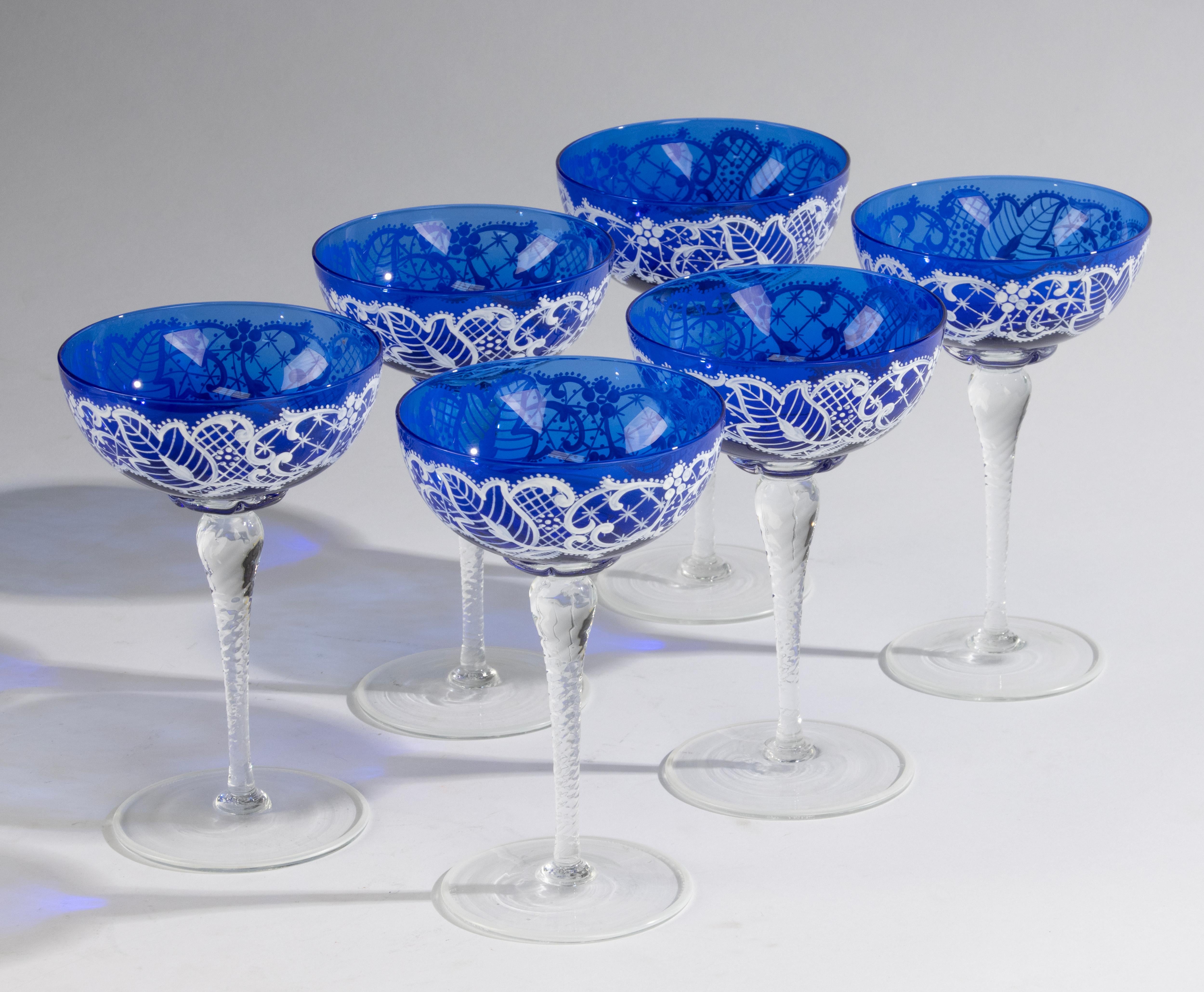 Italiano Set di champagne da 7 pezzi - Vetro di Murano - Vetreria Venier in vendita