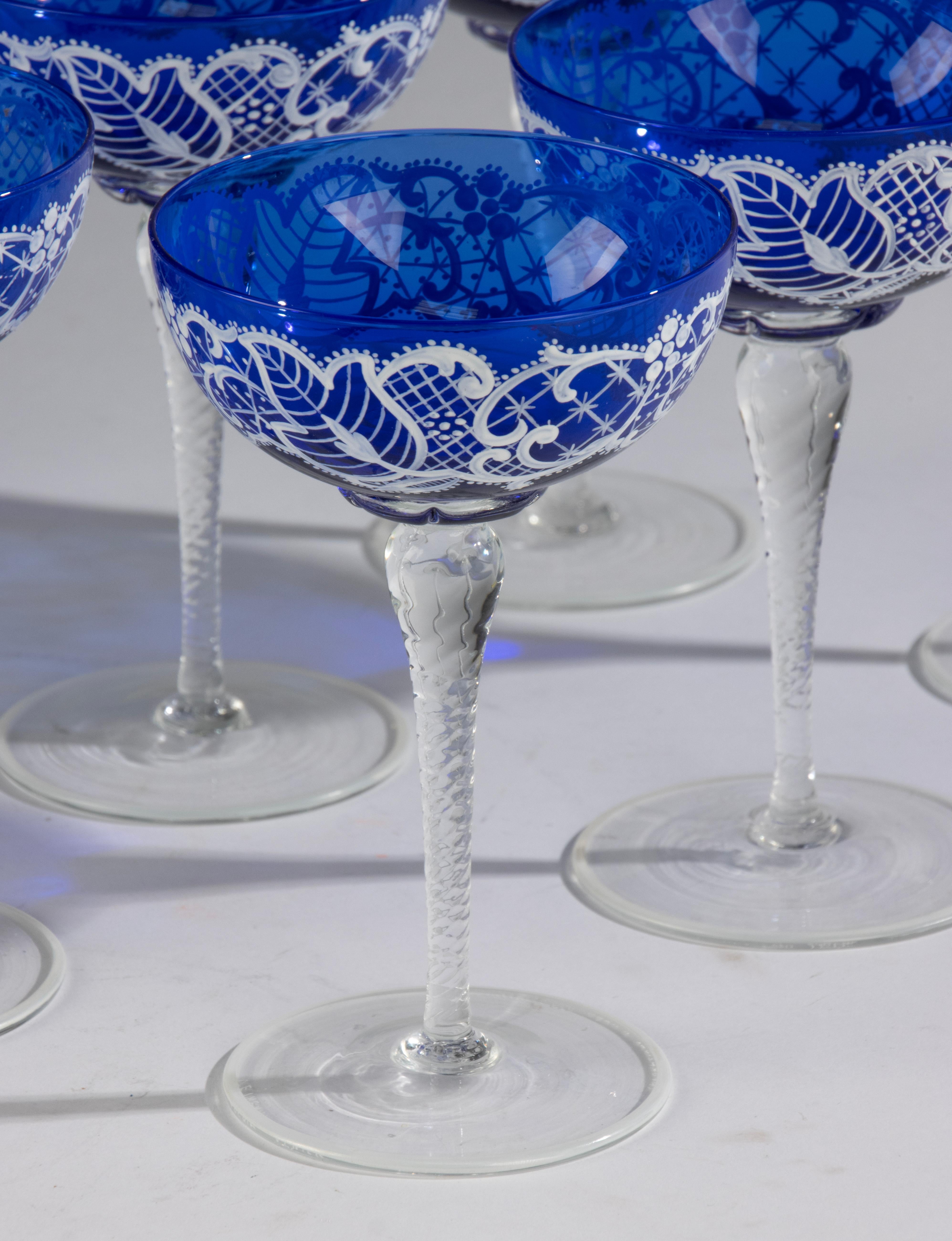 Set di champagne da 7 pezzi - Vetro di Murano - Vetreria Venier in vendita 3