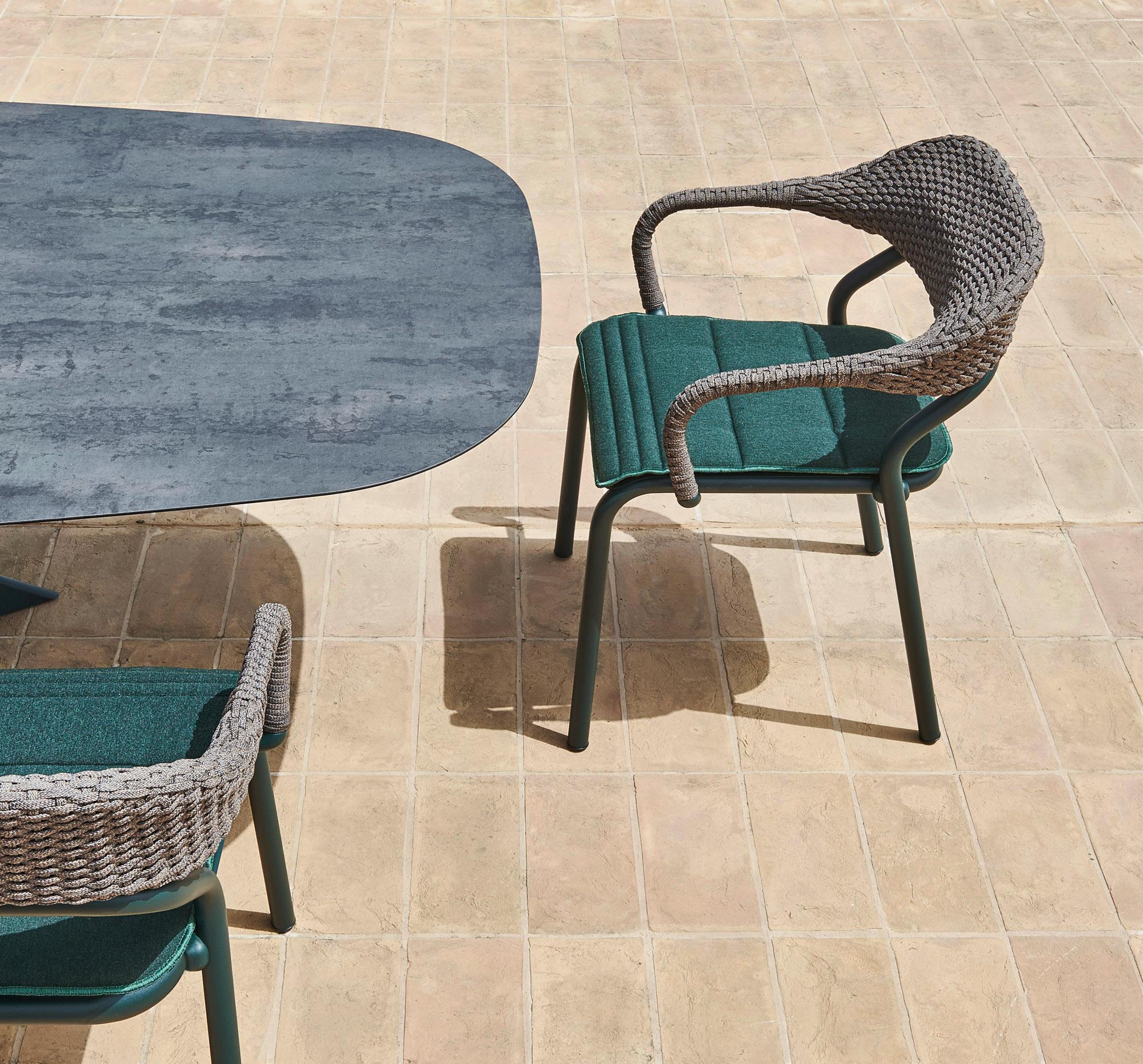 7-Piece Italian Outdoor Dining Set–Includes Table and 6 Stackable Chairs For Sale 1