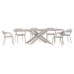 7-Piece Italian Outdoor Dining Set–Includes Table and 6 Stackable Chairs