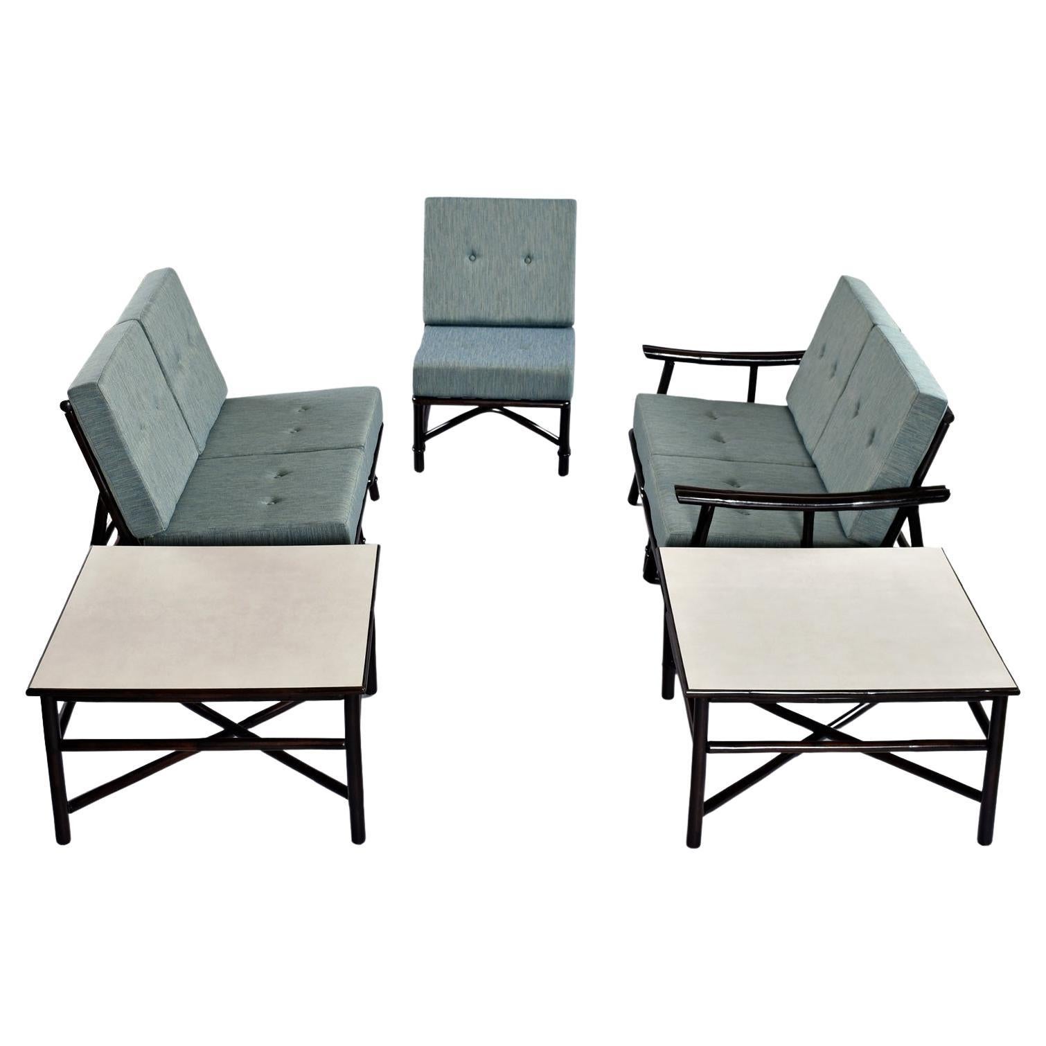 Groupe de canapés modulaires en rotin 7 pièces John Wisner pour Ficks Reed Far Horizons Excellent état - En vente à Chattanooga, TN