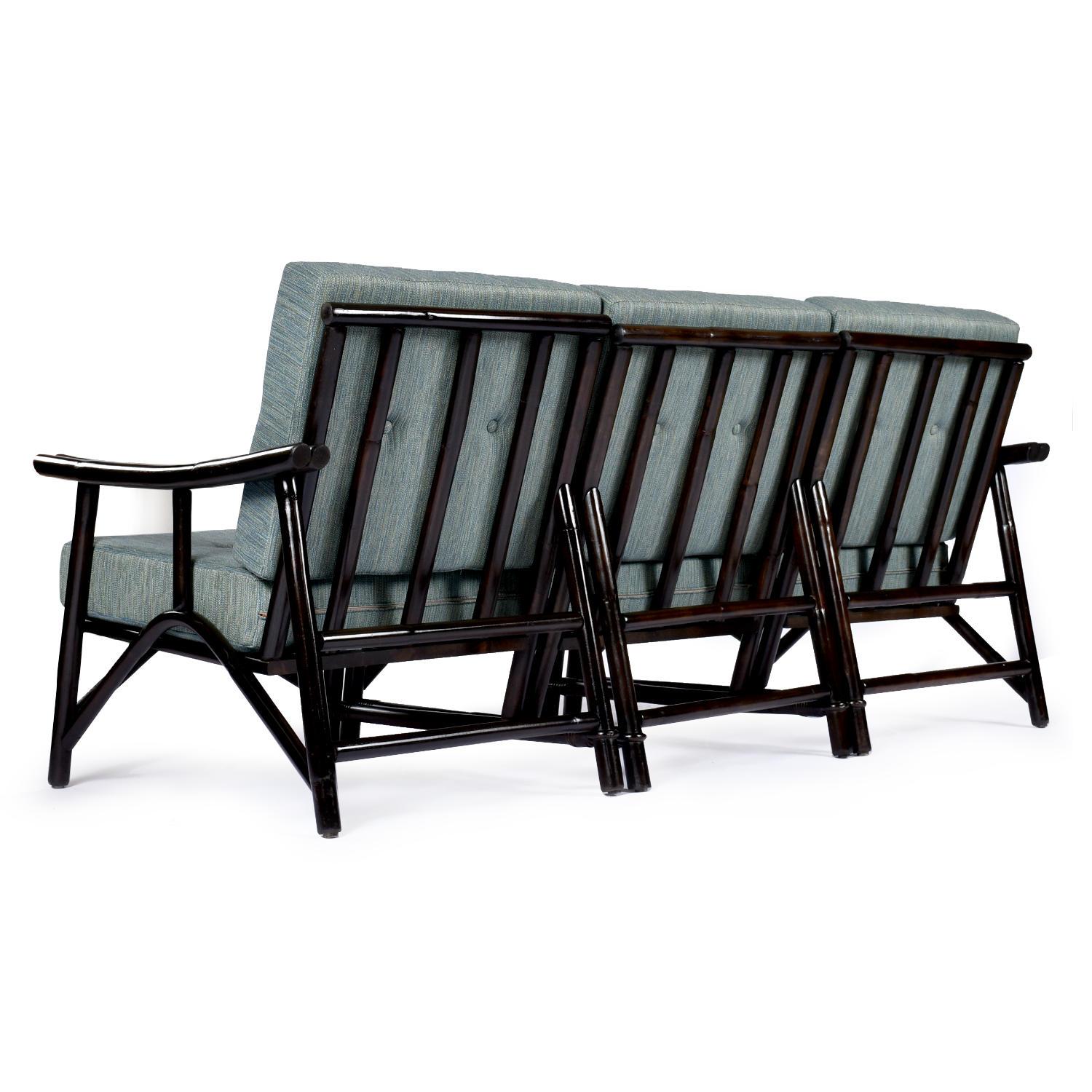 Tissu Groupe de canapés modulaires en rotin 7 pièces John Wisner pour Ficks Reed Far Horizons en vente