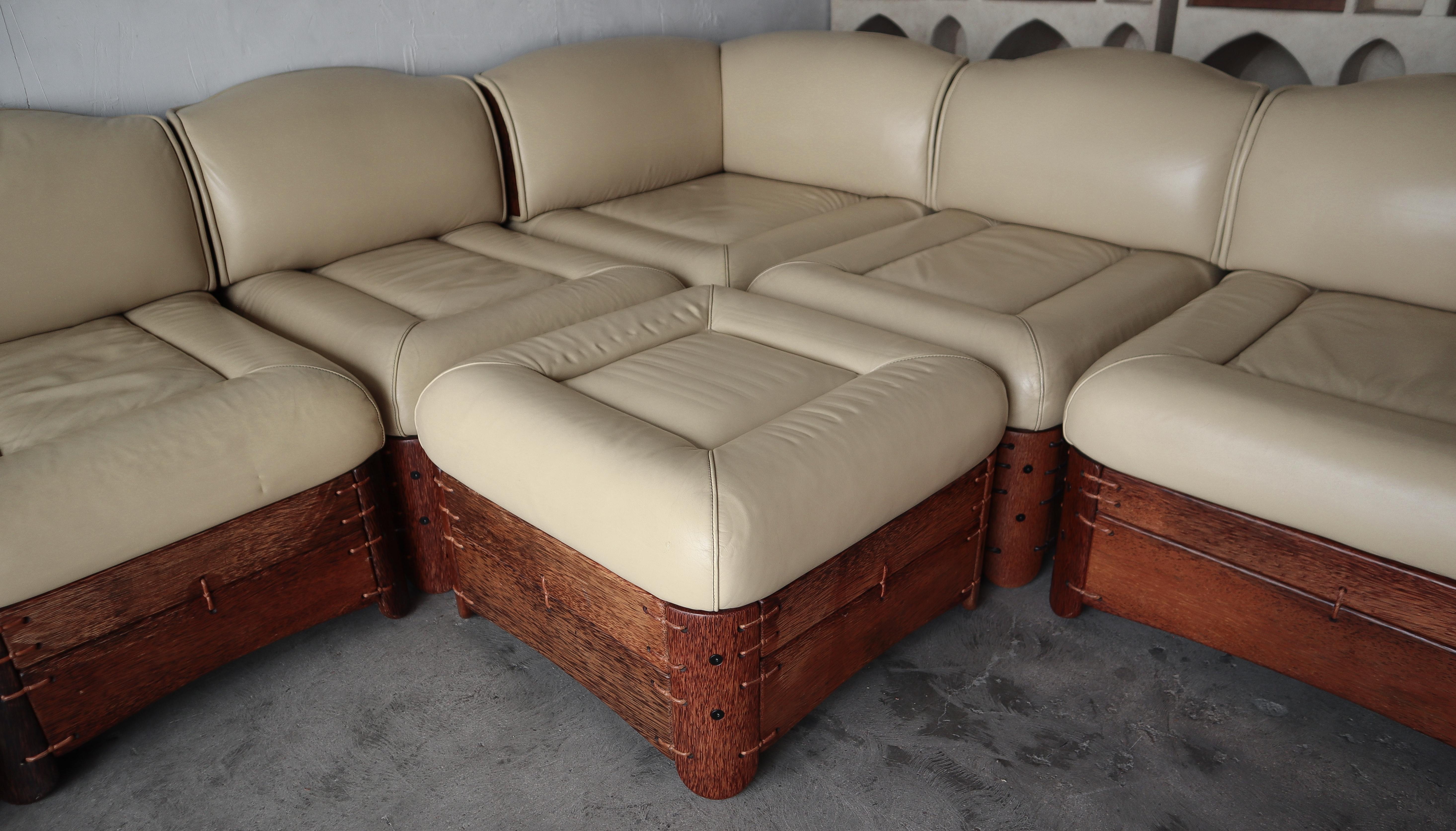 Palmwood 7 Piece Moorea Modular Sectional Sofa by Pacific Green For Sale