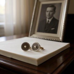 7 piece Platinum and 14K Yellow Gold Cufflink and Shirt Stud Set