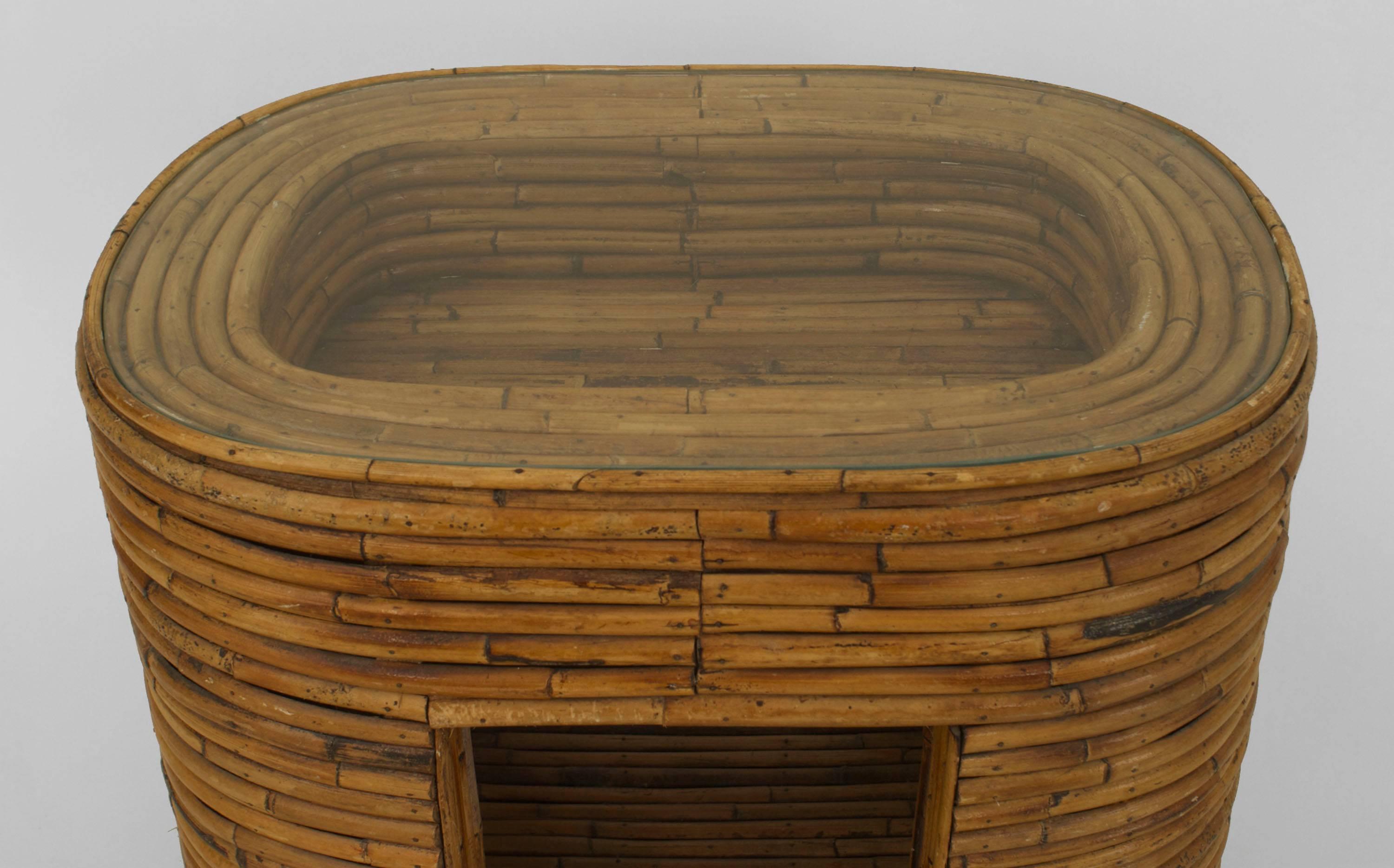 Mid-Century Bamboo Veneer 7-Piece Living Room Set 4