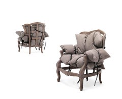 7 Pillows Armchair in Taupe by Marcantonio & Mogg