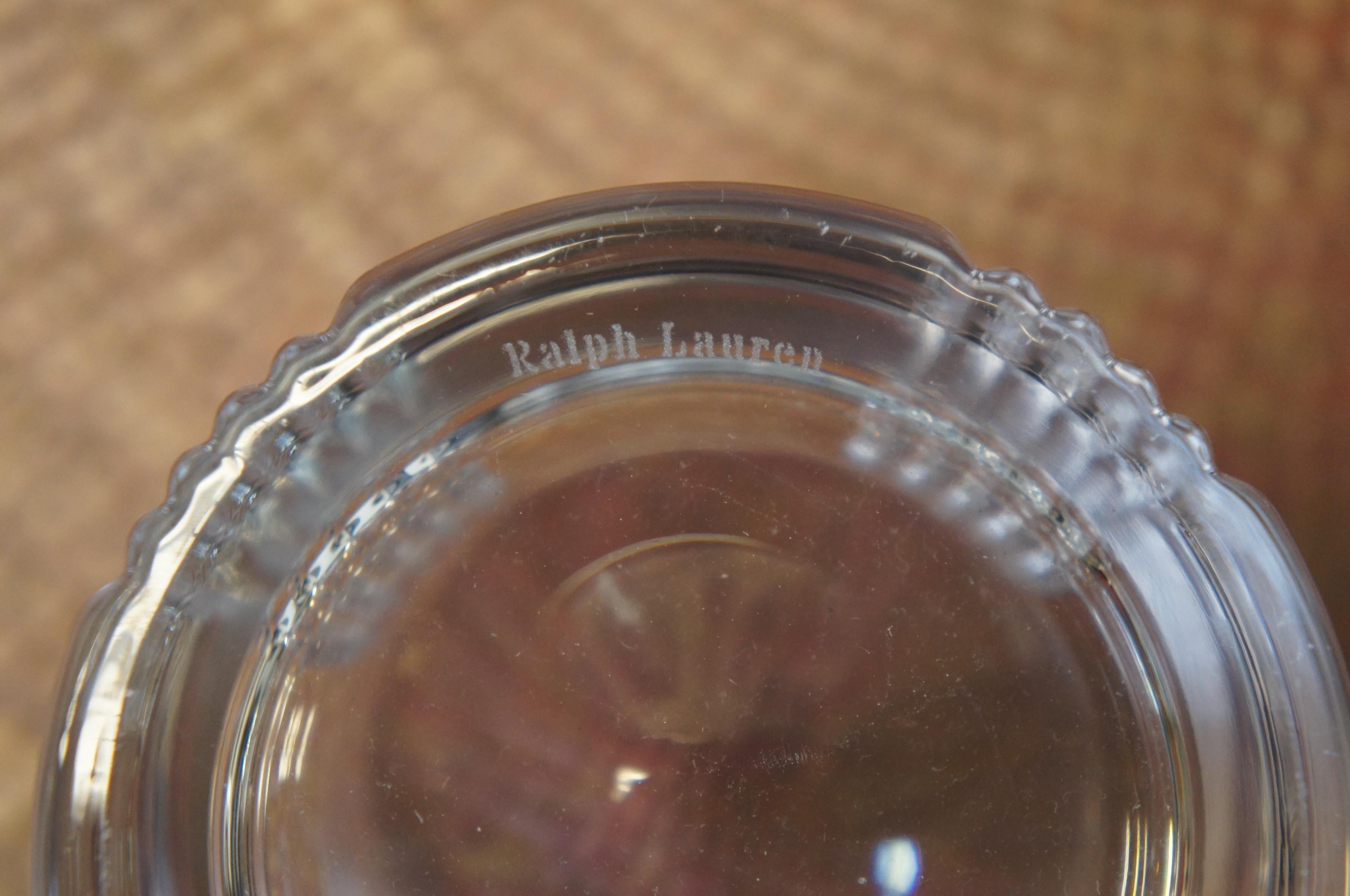 7 Ralph Lauren Crystal Glen Plaid Highball Tumblers Rocks Drink Glasses 6
