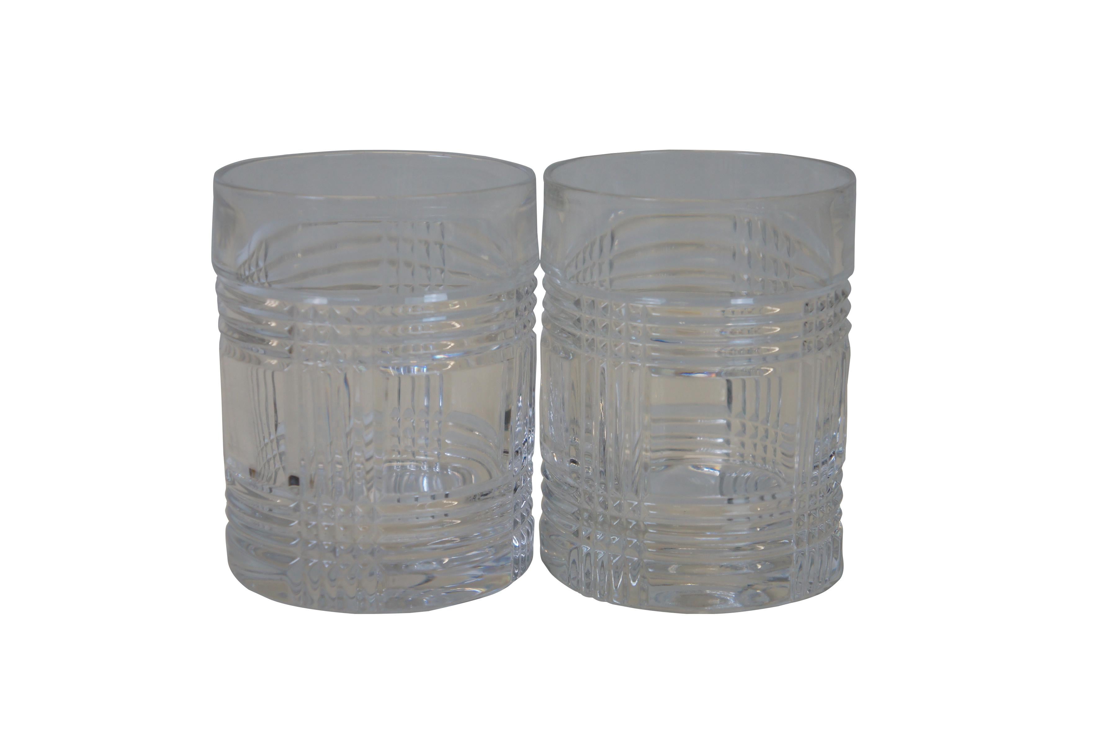 7 Ralph Lauren Crystal Glen Plaid Highball Tumblers Rocks Drink Glasses 6