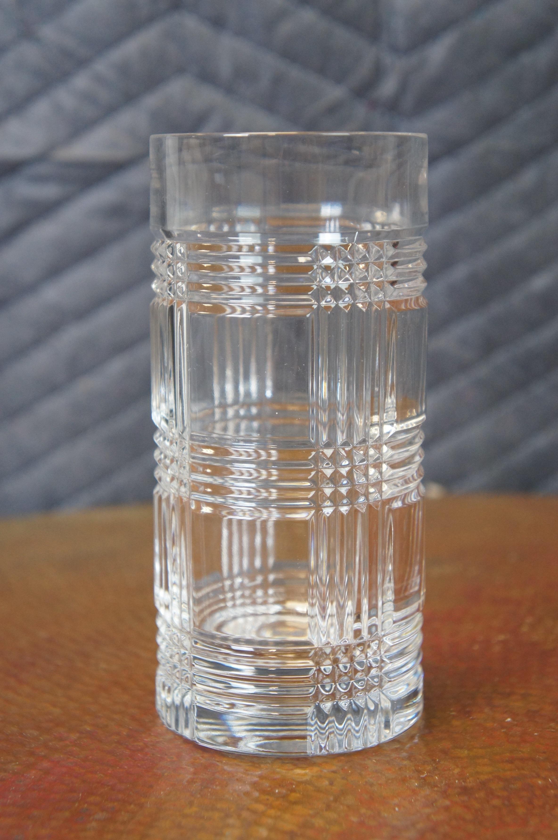 7 Ralph Lauren Crystal Glen Plaid Highball Tumblers Rocks Drink Glasses 6