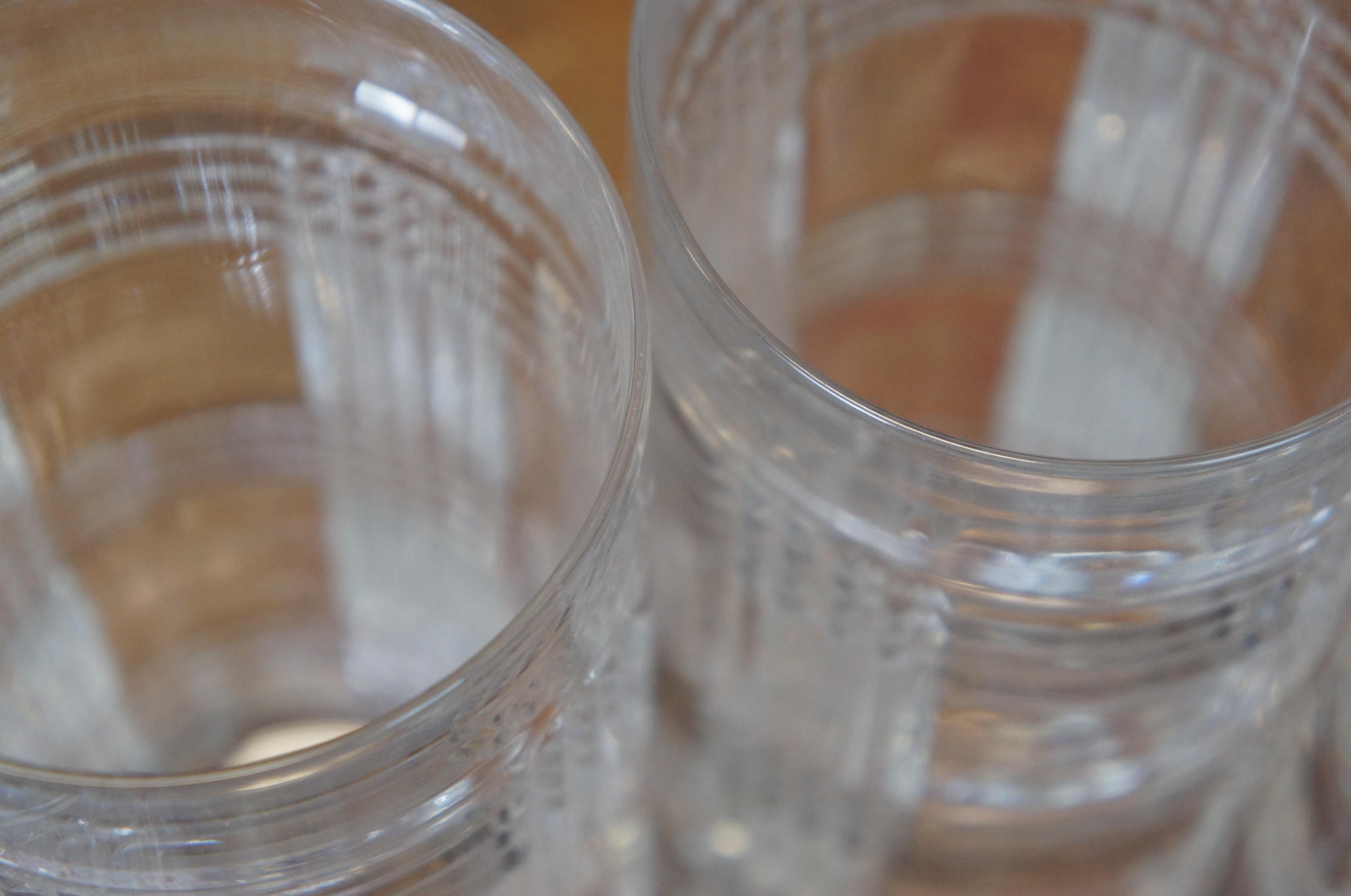 7 Ralph Lauren Crystal Glen Plaid Highball Tumblers Rocks Drink Glasses 6