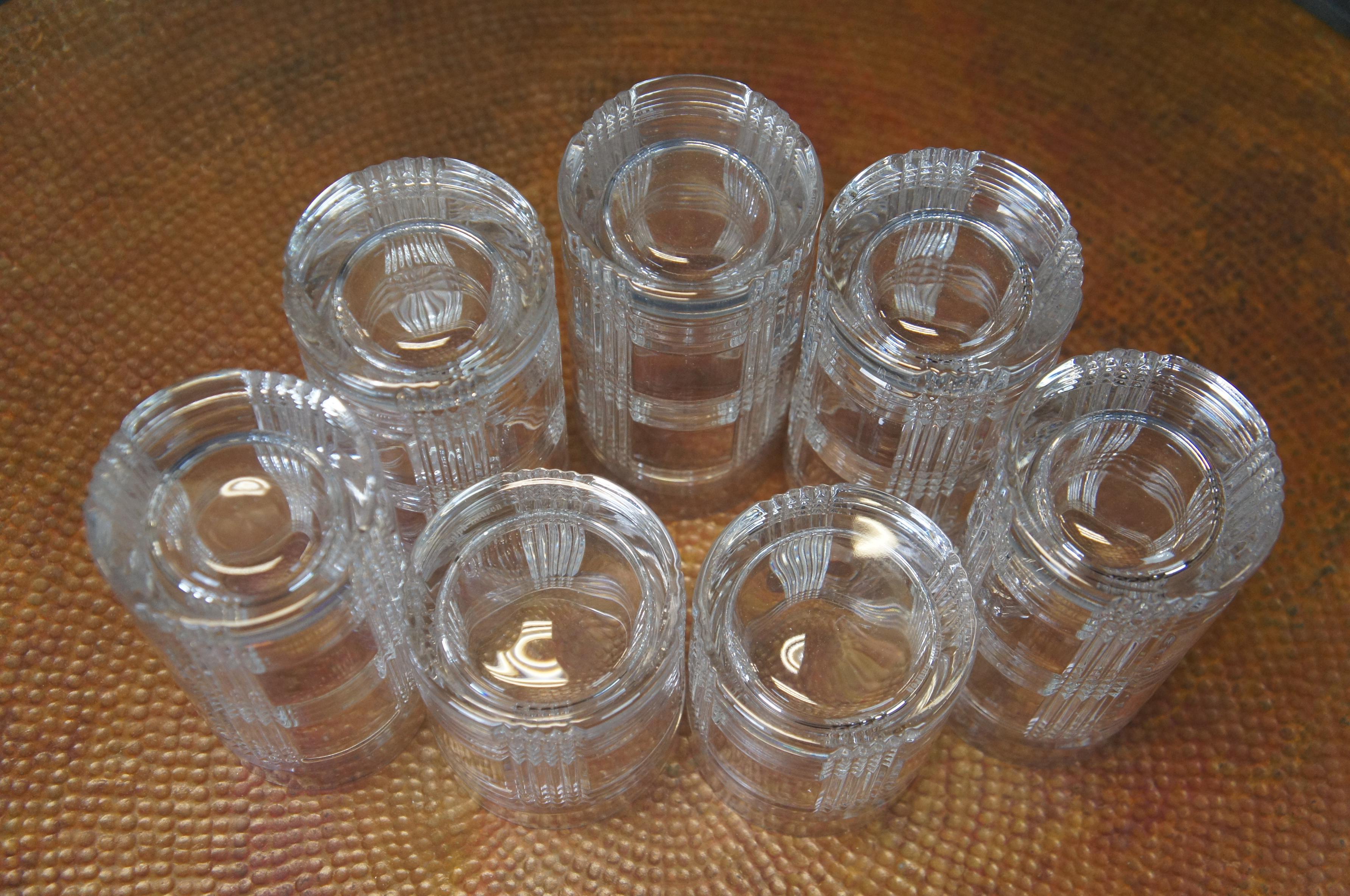 7 Ralph Lauren Crystal Glen Plaid Highball Tumblers Rocks Drink Glasses 6