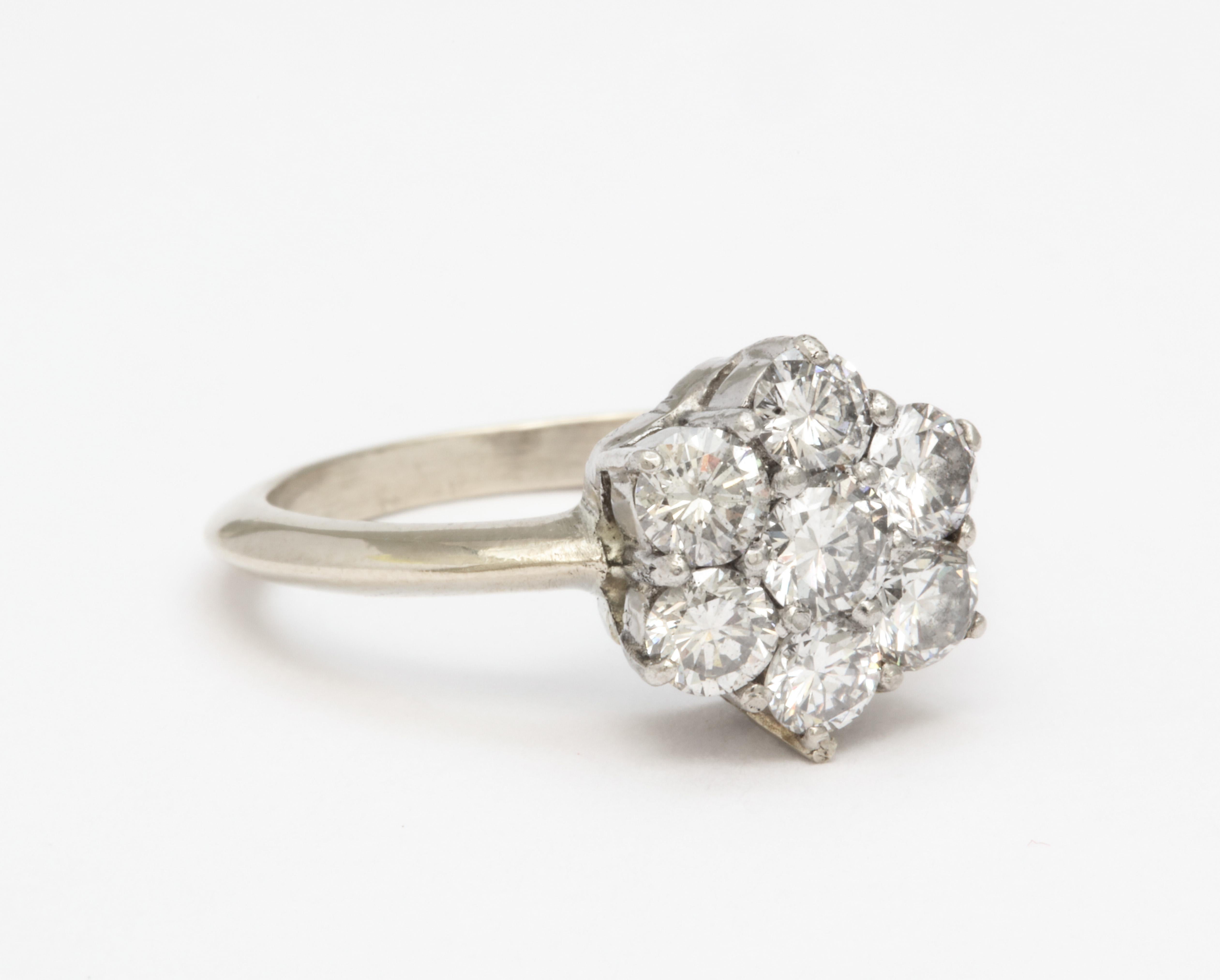 Diamond Flower Ring   In Good Condition In New York, NY