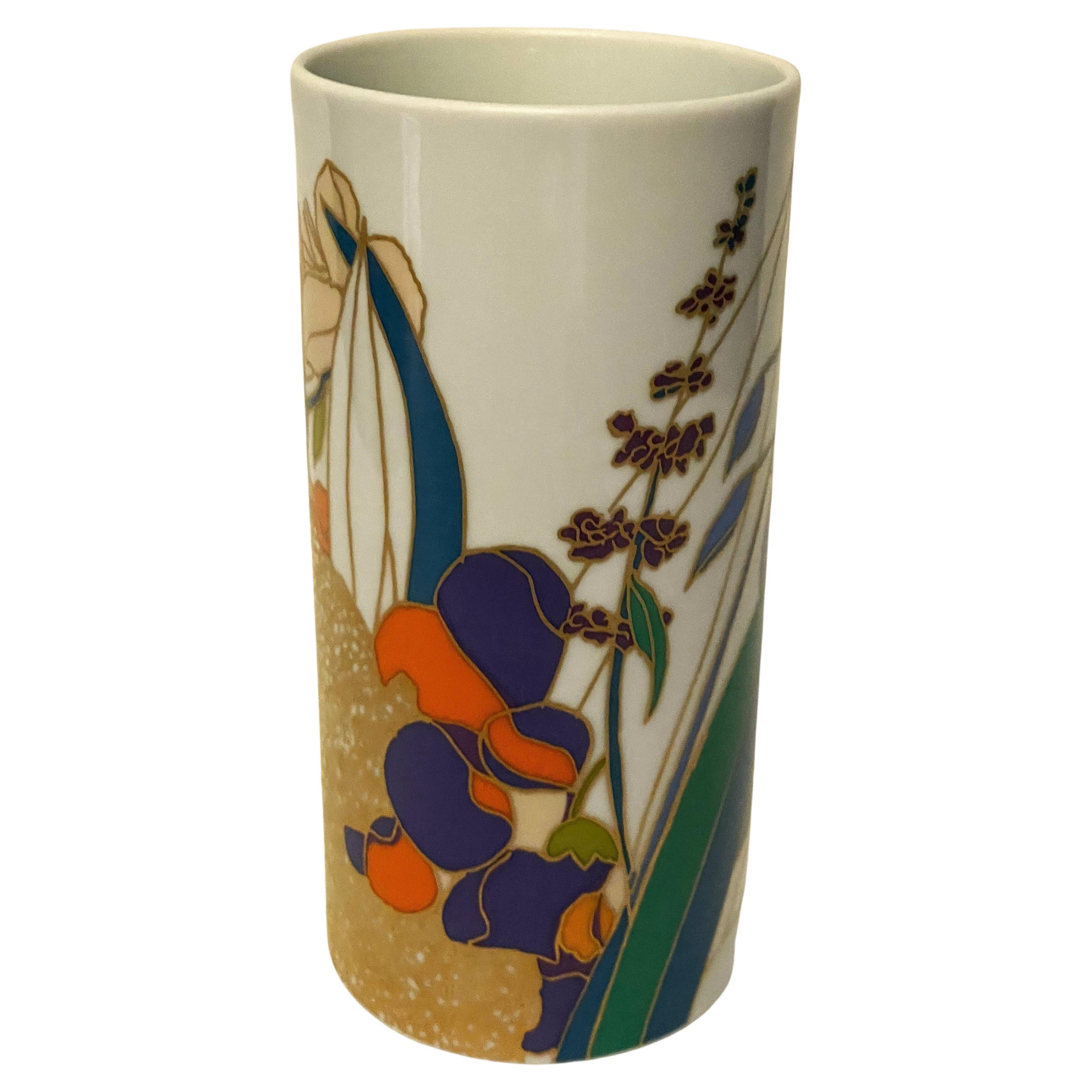 7" Rosenthal Studio-Linie Wolf Bauer White Porcelain Mid Century Floral Vase For Sale