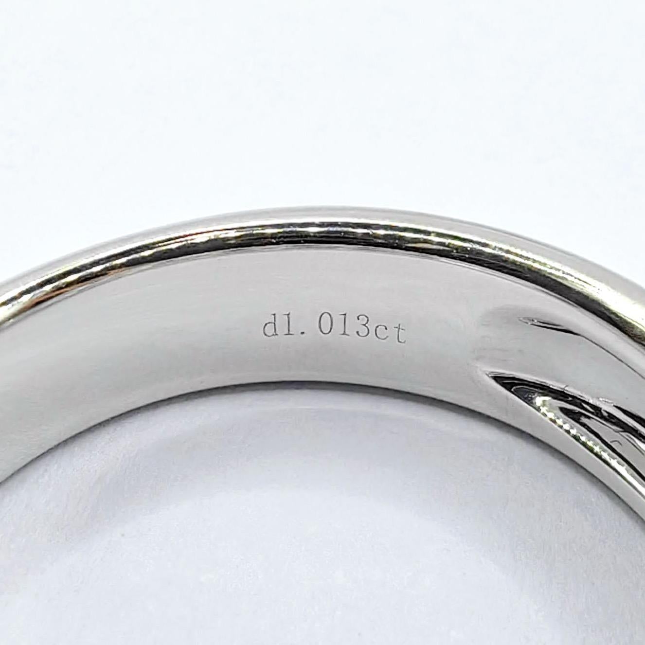 For Sale:  7 Round Brilliant Cut Diamonds & Pavé Diamond Channel Ring in 18K White Gold 6