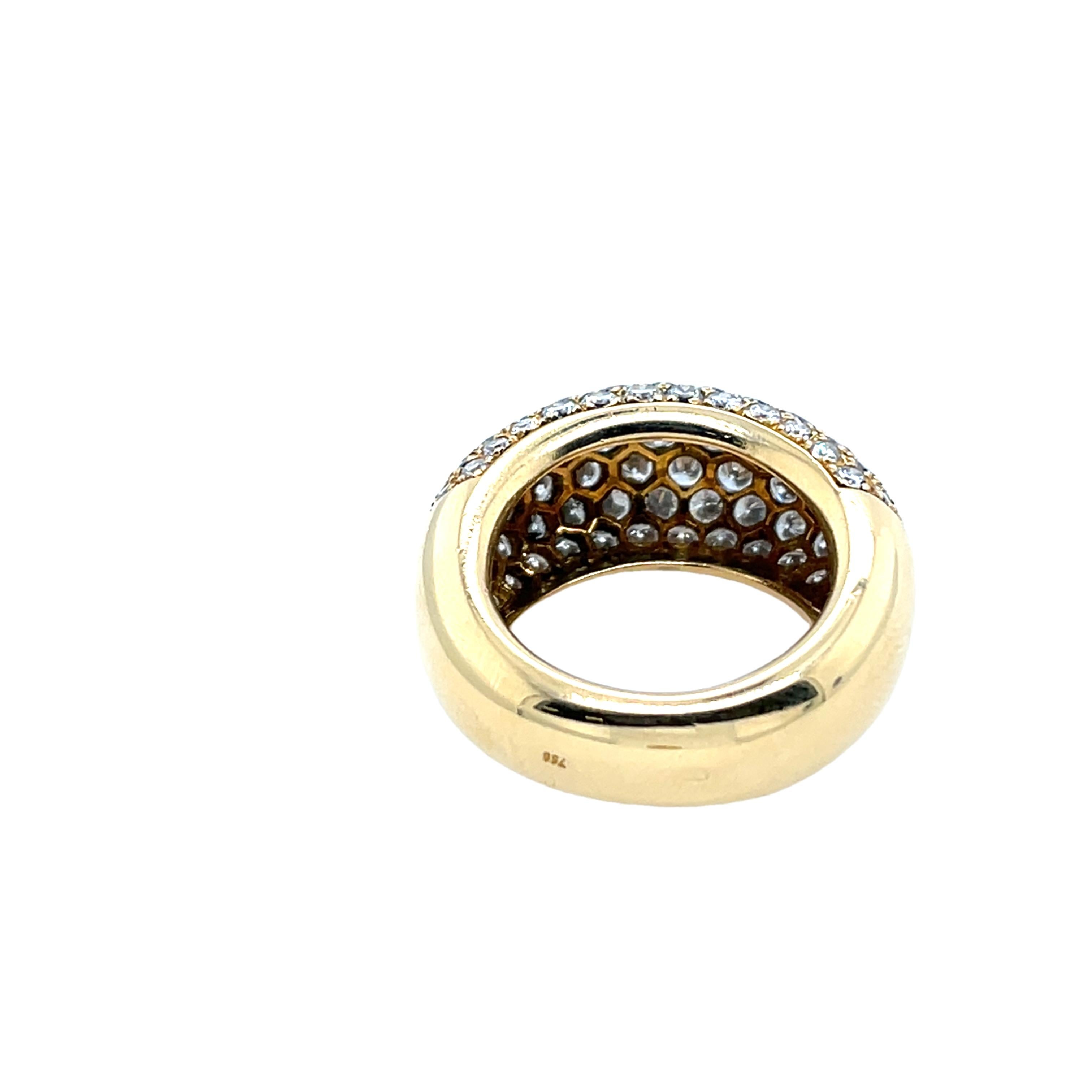 Modern 7 Row Diamond Ring Set With 2.0ct Natural Diamonds in 18ct Yellow Gold For Sale