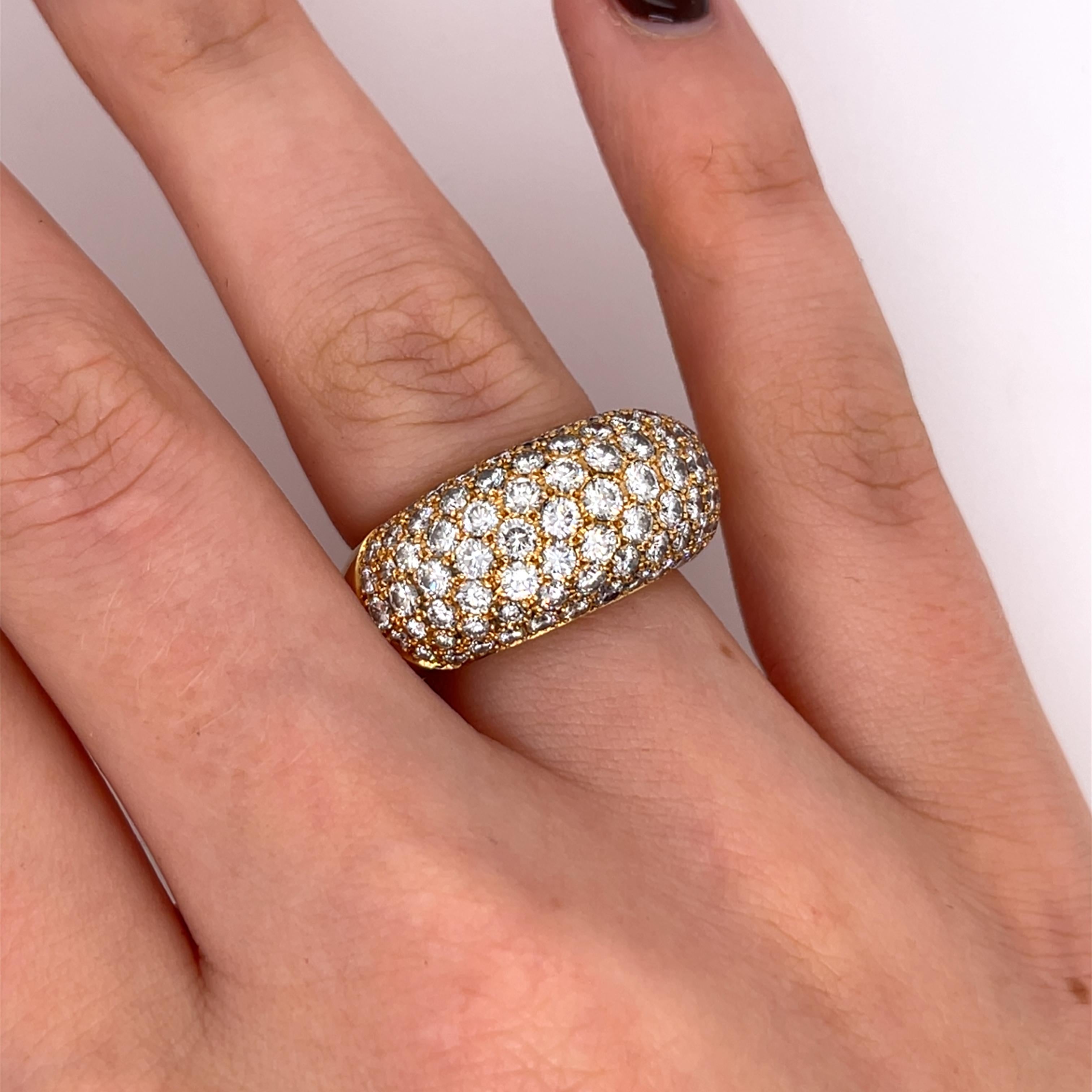 7 Row Diamond Ring Set With 2.0ct Natural Diamonds in 18ct Yellow Gold For Sale 1