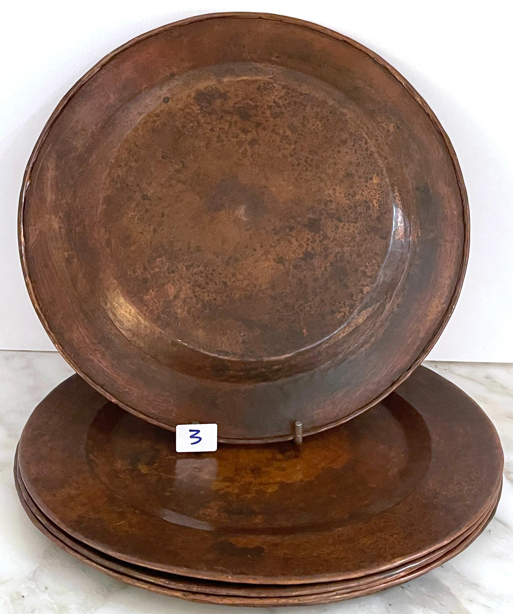 7 Roycroft Arts & Crafts Copper Service Plates, Roycroft Inn at East Aurora NY For Sale 3