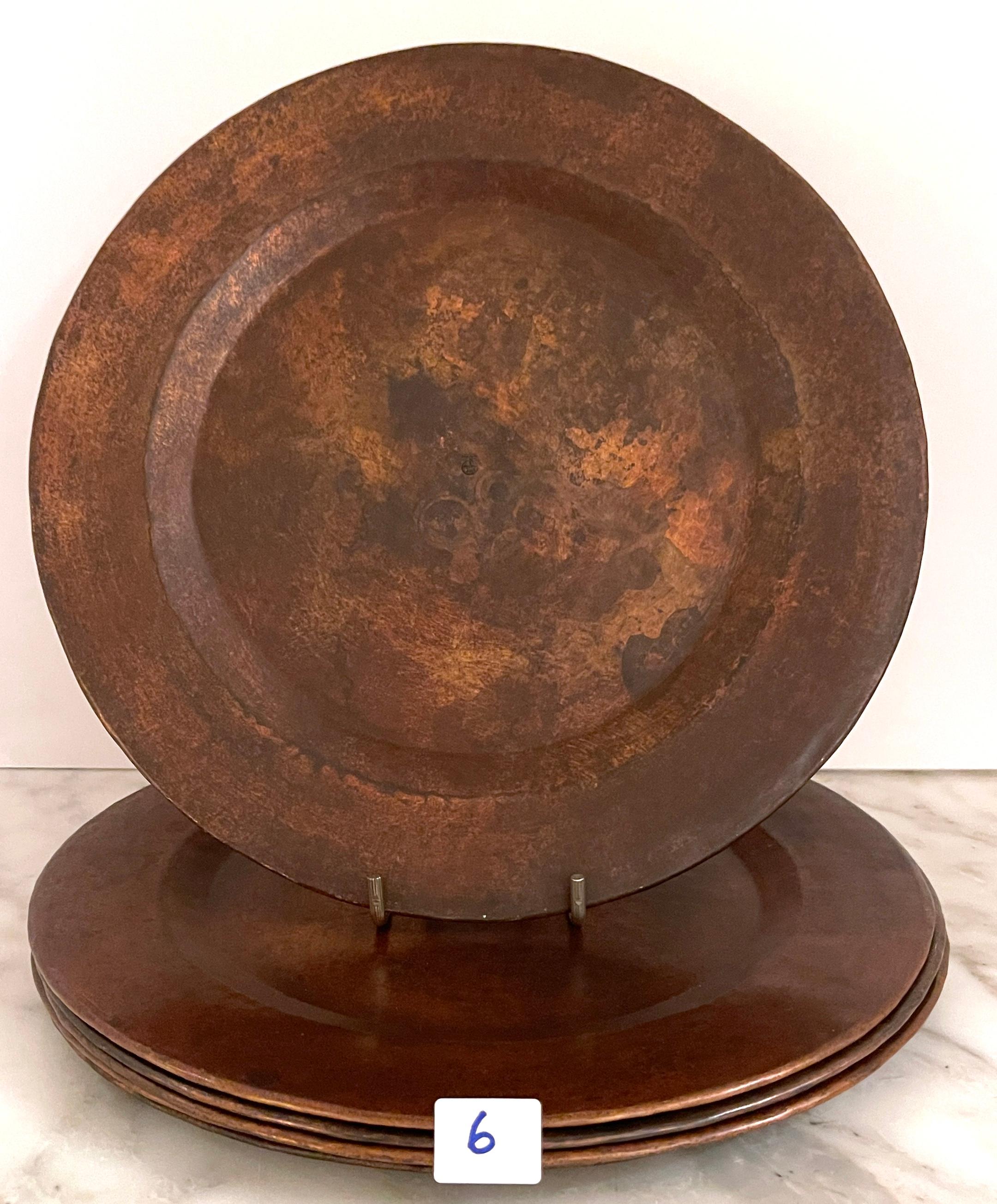 7 Roycroft Arts & Crafts Copper Service Plates, Roycroft Inn at East Aurora NY For Sale 10