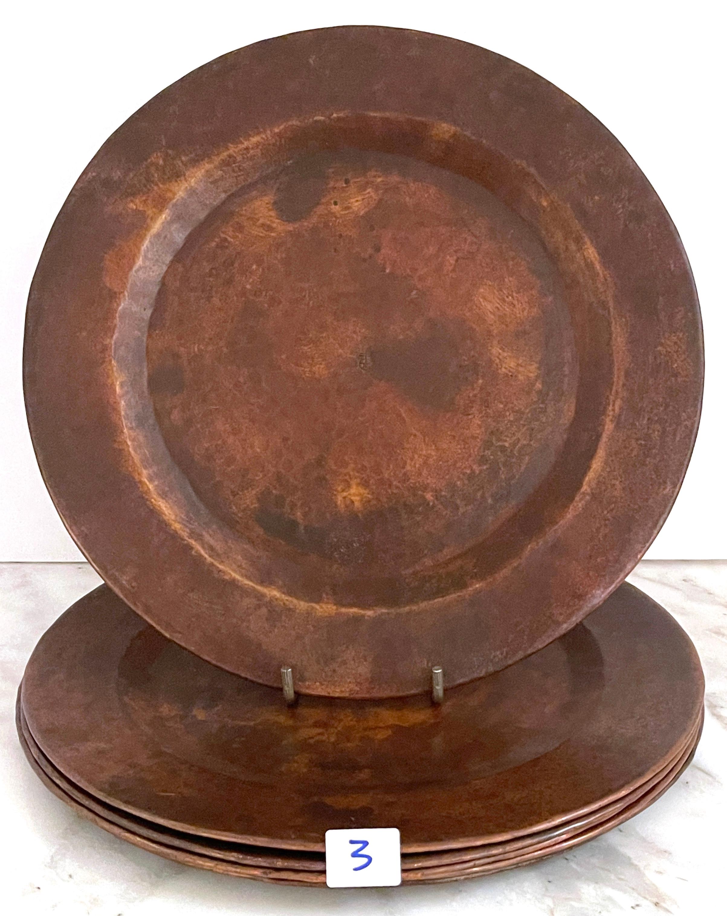 7 Roycroft Arts & Crafts Copper Service Plates, Roycroft Inn at East Aurora NY For Sale 2