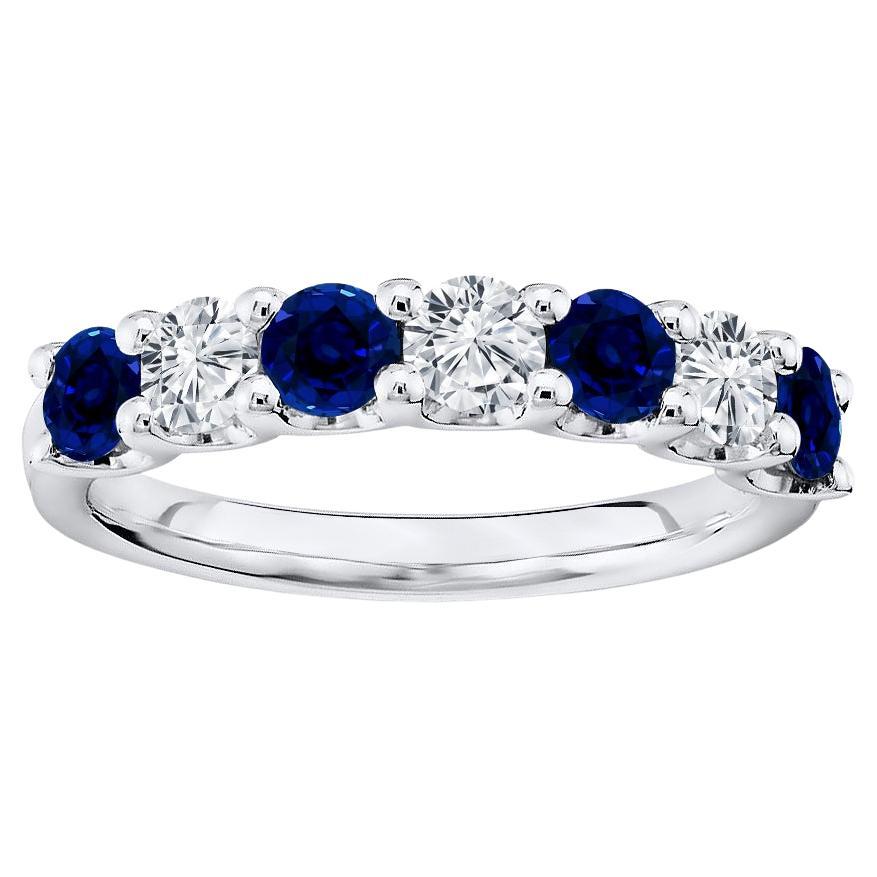 For Sale:  7 Stone Diamond and Natural Sapphire Band 1.75 ct. tw. 3