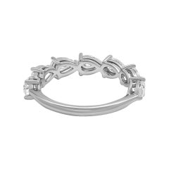 7 Stone Pear Shape Diamond Band in 14k White Gold